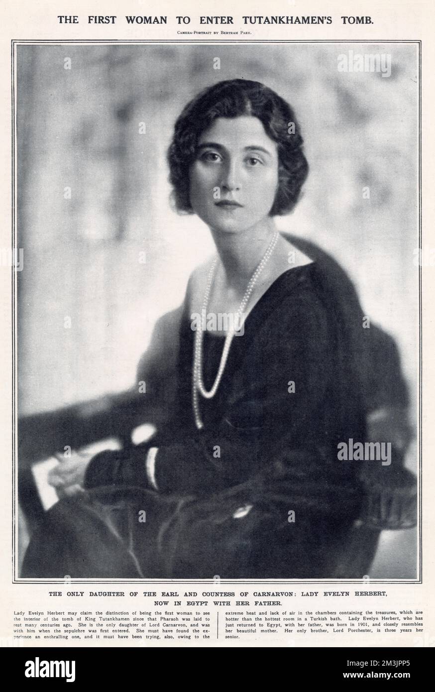 Lady Evelyn Herbert, the only daughter of the Earl of Carnarvon and the