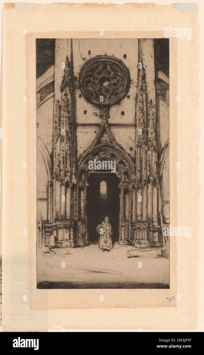 Old St. Etienne, Caen , Churches, Doors & doorways, Stained glass. Sir