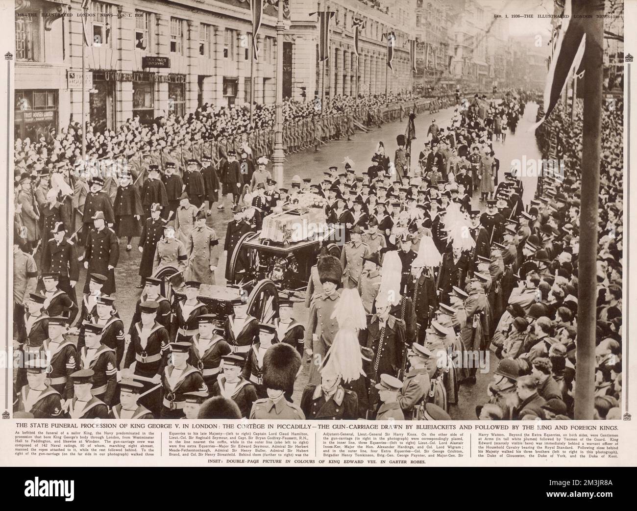 State Funeral procession of V in London, gun carriage drawn by