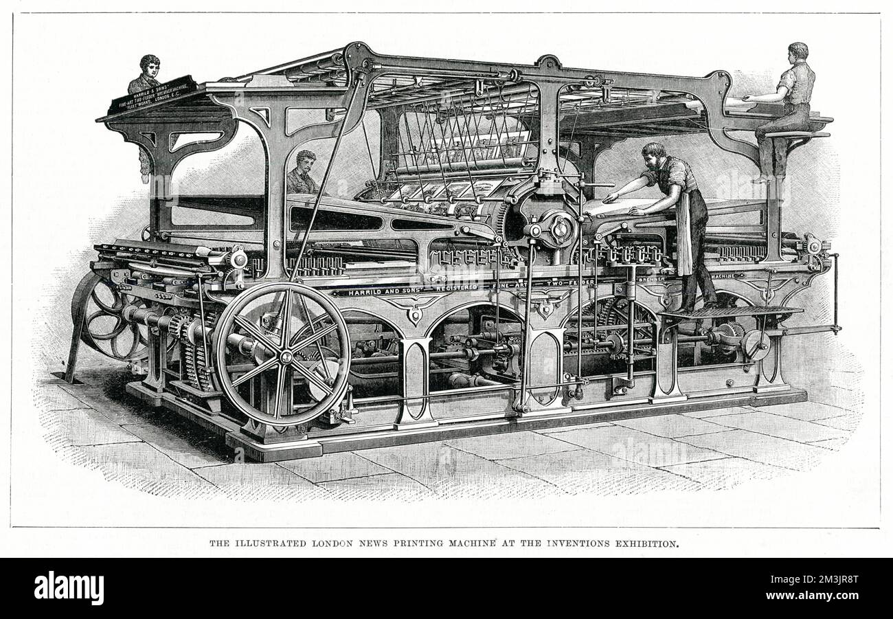 The Illustrated London News, Printing Machine 1885 Stock Photo