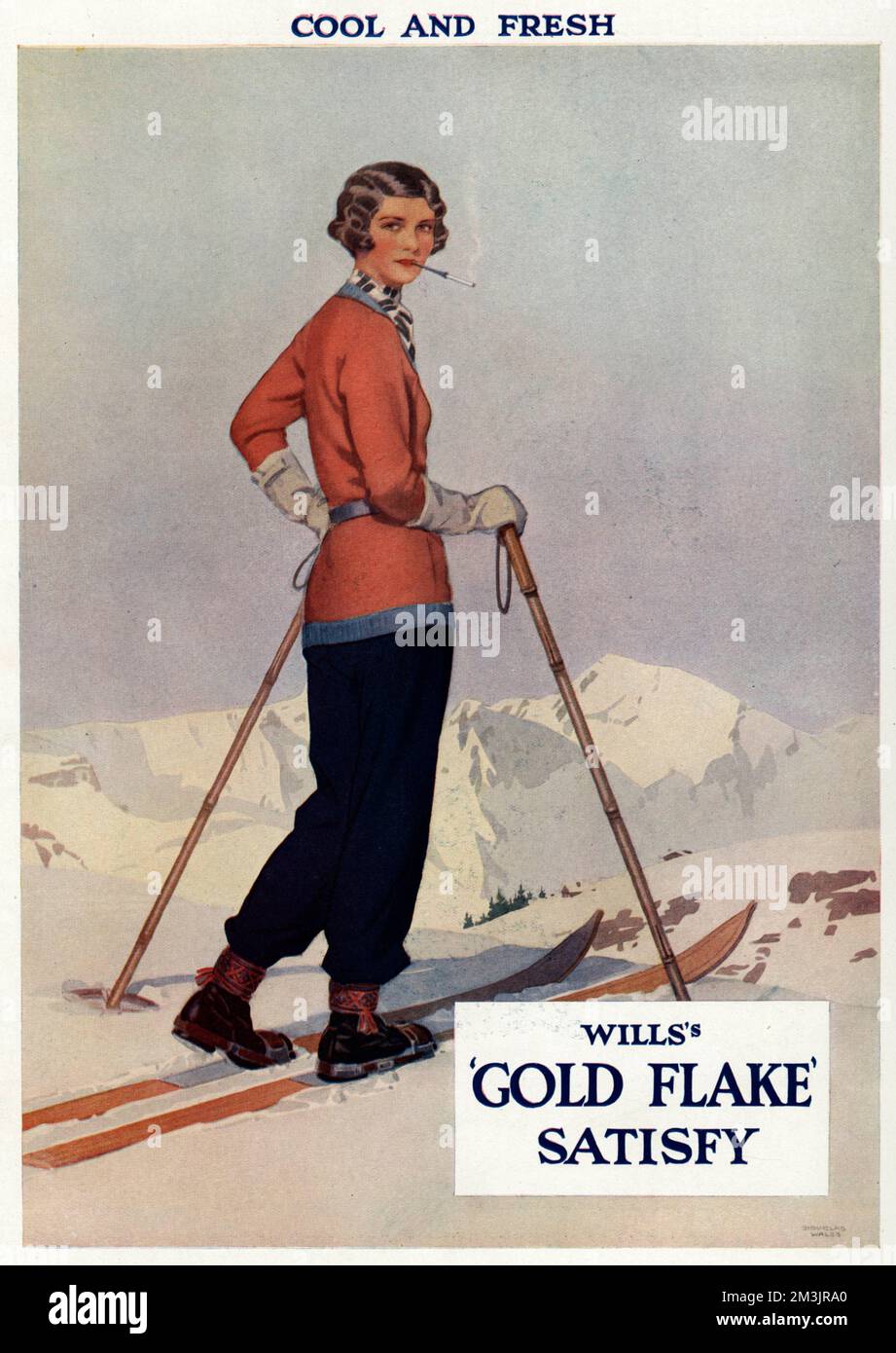 Will's 'Gold Flake' cigarette advert. &quot;Cool and Fresh&quot;  1930 Stock Photo