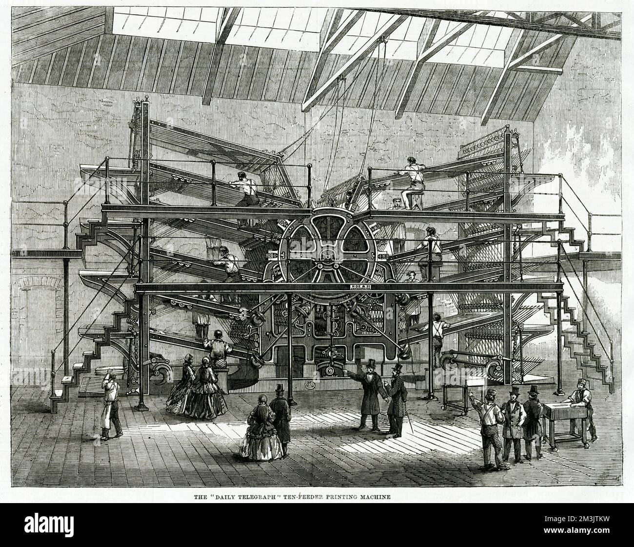 The Daily Telegraph printing machine 1860 Stock Photo
