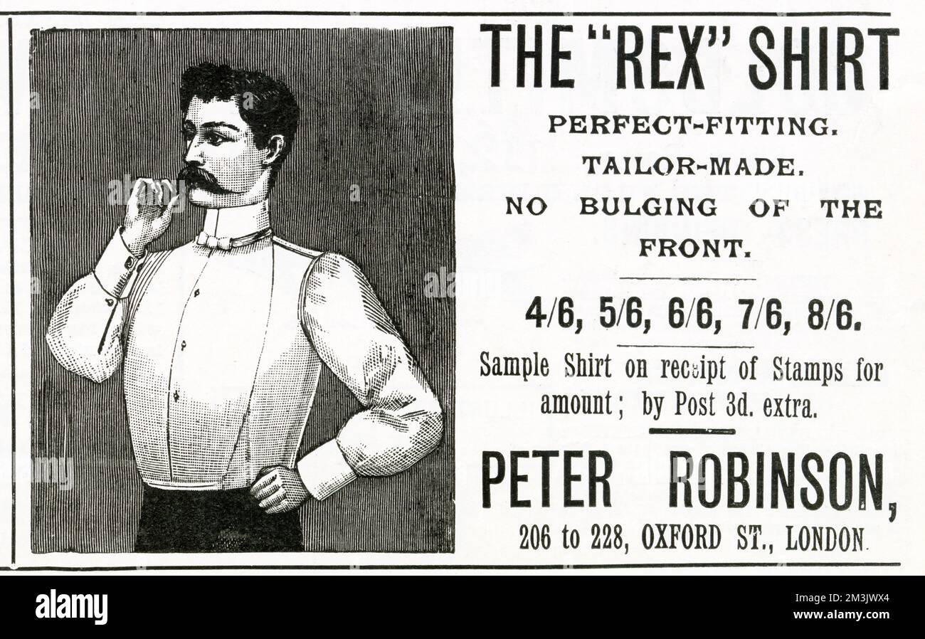 An advertisement for a gentleman's shirt. Stock Photo