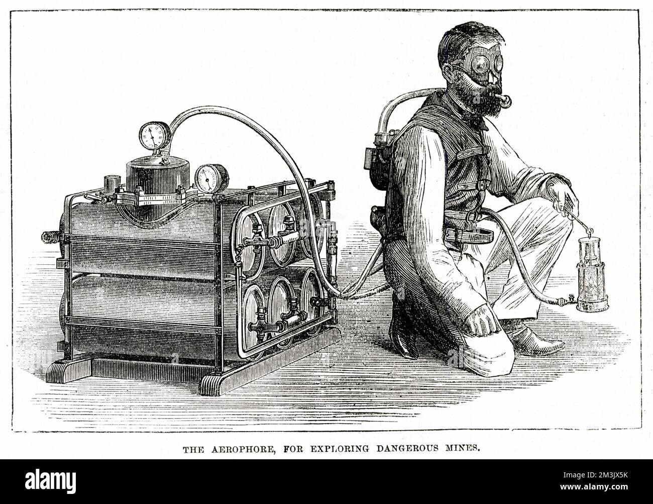 'Aerophore' breathing apparatus, invented by the French engineer M