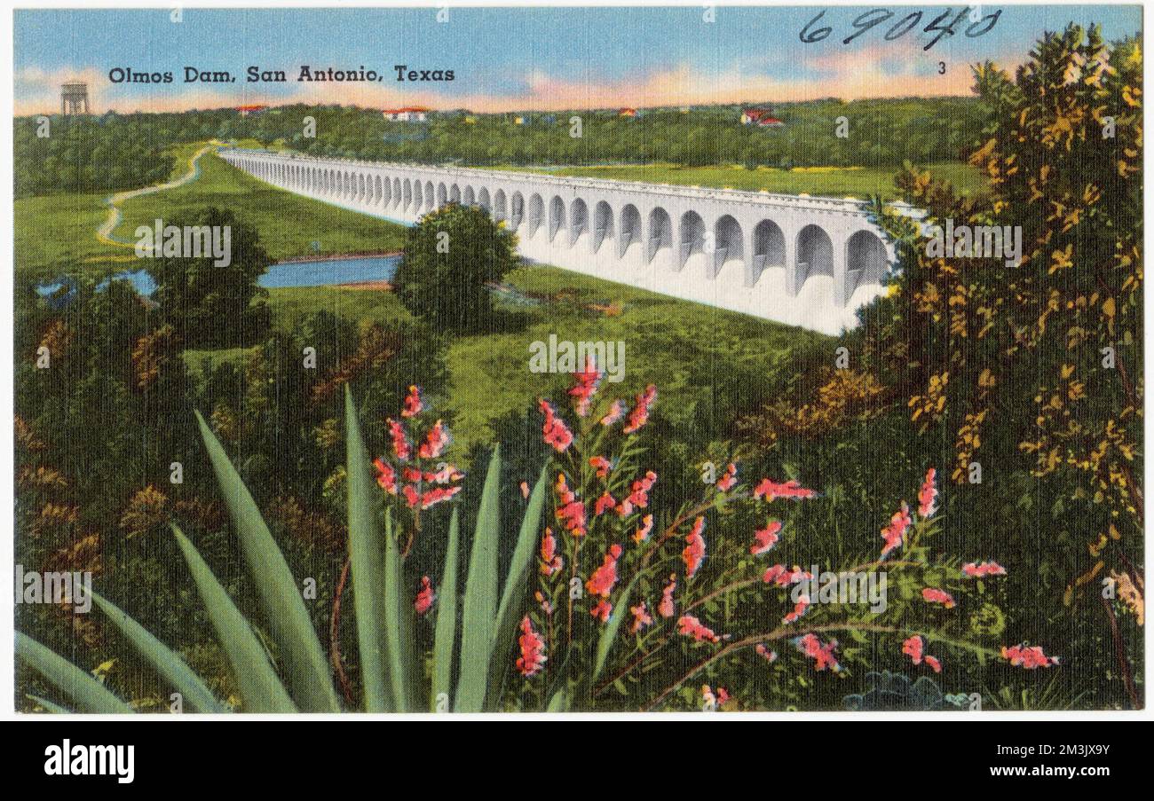 Olmos Dam, San Antonio, Texas , Dams, Tichnor Brothers Collection