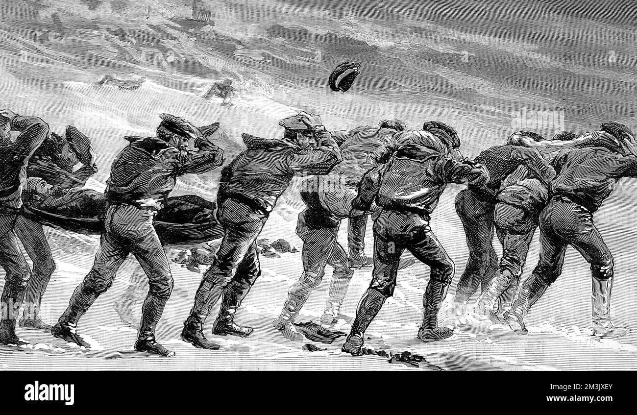 Carrying survivors of the Greely Arctic Expedition to safety Stock ...