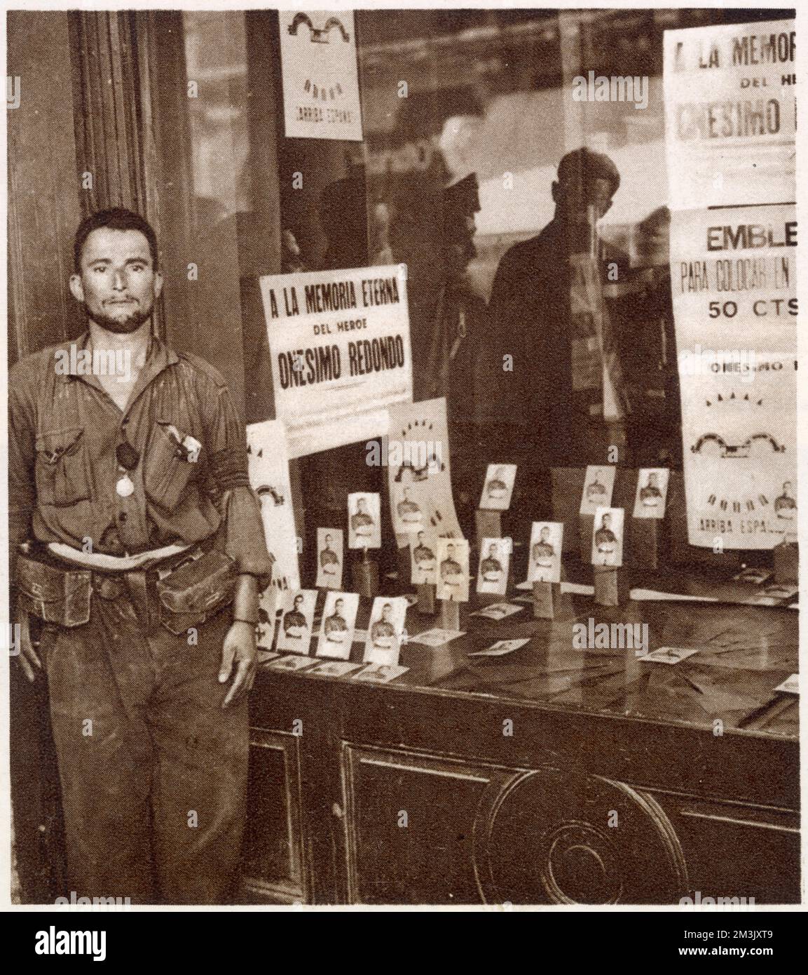 The Onesimo Redondo Memorial Shop, Valladolid; Spanish Civil Stock