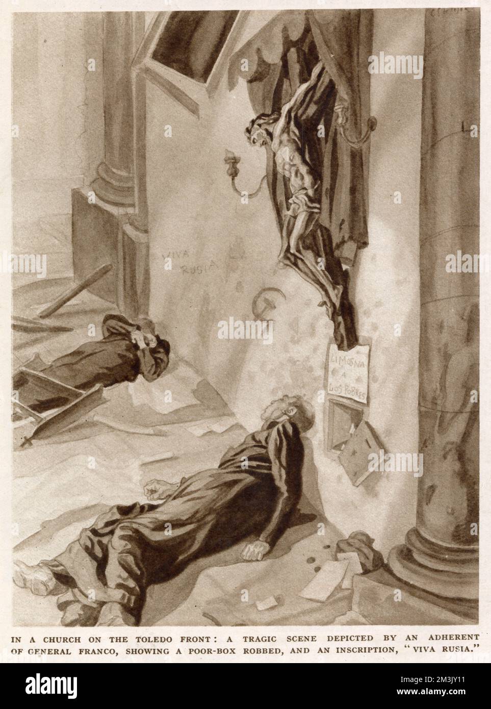 Church Defiled in the Spanish Civil War 1937 Stock Photo