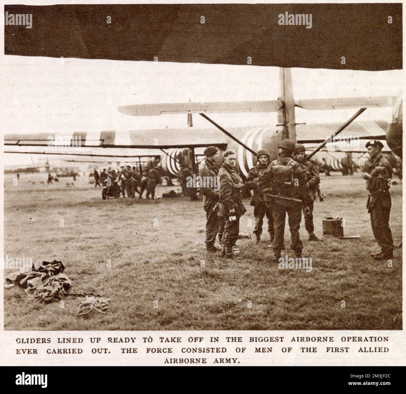 Gliders ready for Operation 'Market Garden' Stock Photo