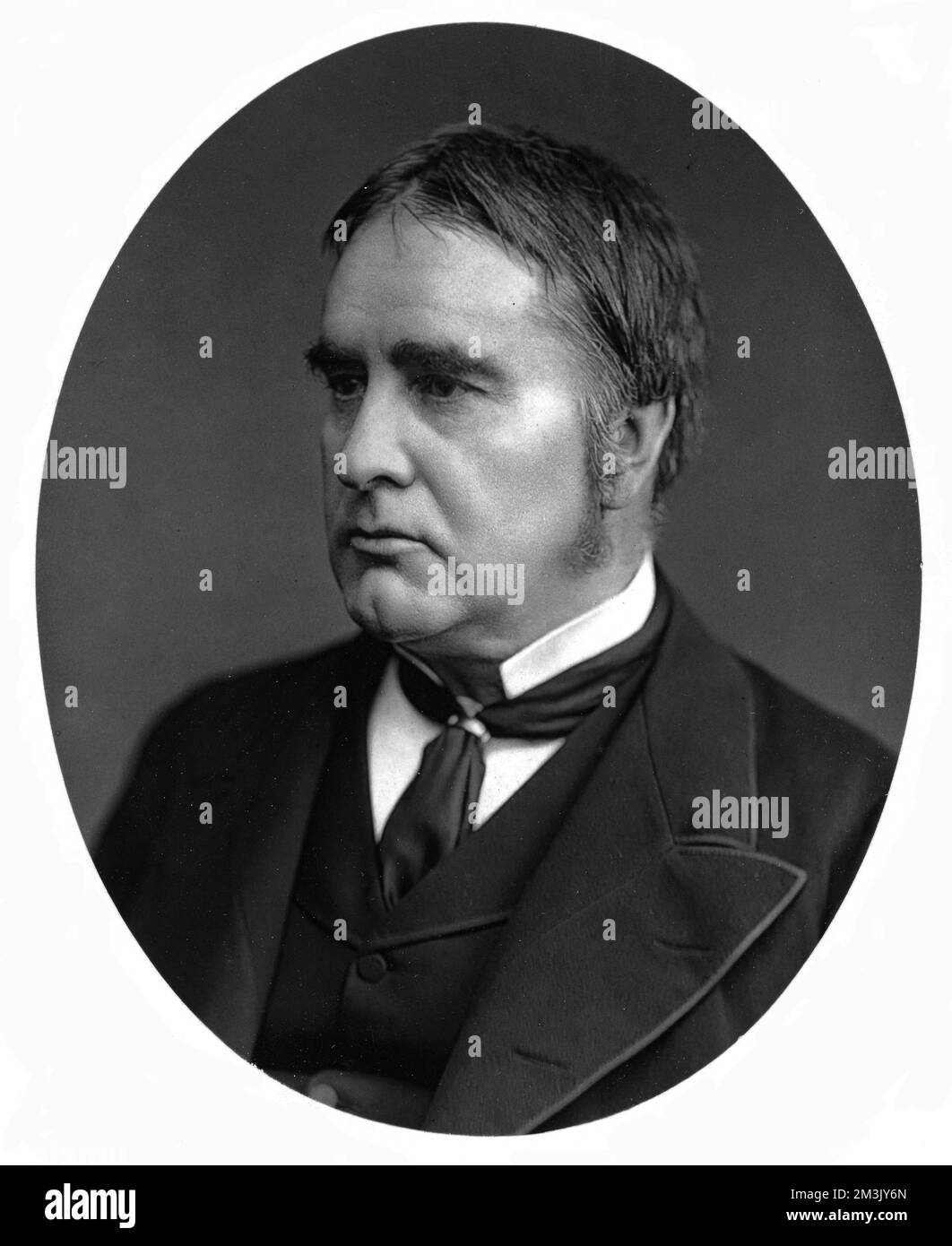 Sir William Gull (1816 - 1890), studied medicine at St Guy's in London. In 1872 Gull was made a Baronet and became physician to Queen Victoria, treating the Prince of Wales for typhoid.   In 1876 he was involved with the infamous Bravo poisoning trial.  He died in 1890, but immediately came under suspicion as the death certificate was signed by his brother-in-law, which was not usual medical practice. A medium trying to track down 'Jack the Ripper', alleged that Gull was still alive and had been certified insane, under a different name.  1877 Stock Photo