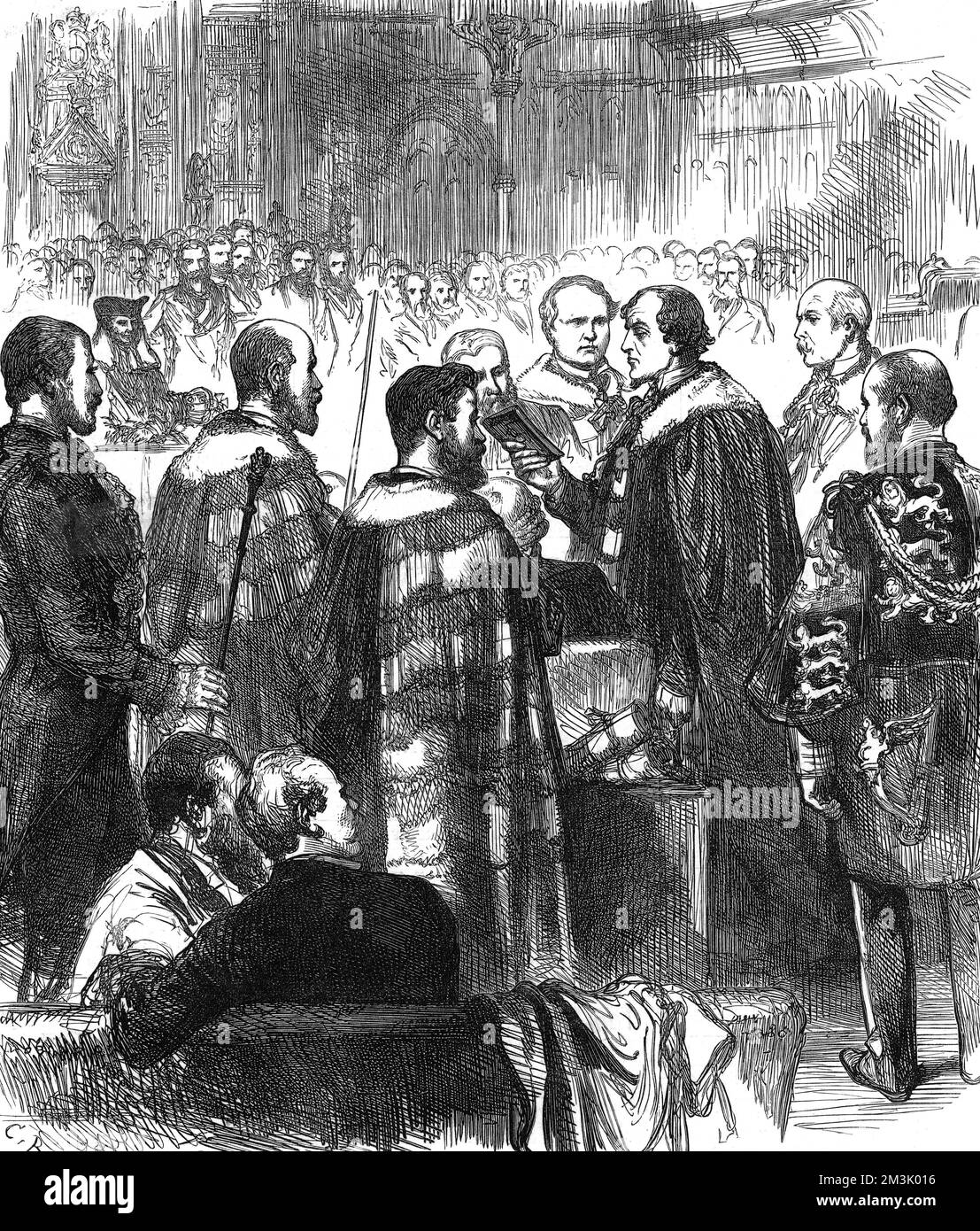 Benjamin Disraeli, 1st Earl of Beaconsfield, taking the Oath in the