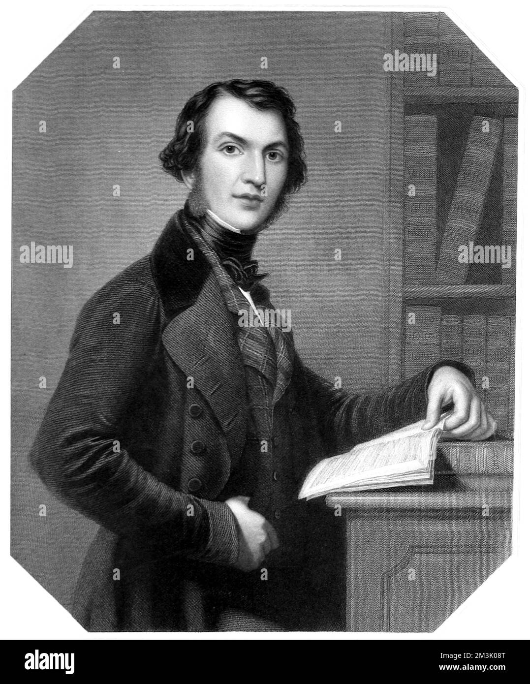 William Ewart Gladstone (1809 - 1898), English Liberal statesman, as a young man. This portrait probably dates from the 1830's when Gladstone was elected by the constituents of Newark as a Conservative Member of Parliament. Stock Photo