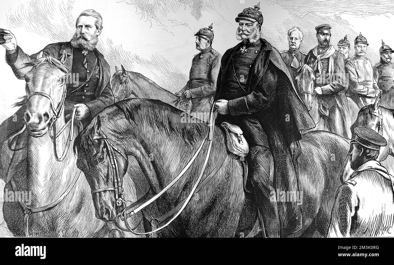 King of Prussia and his generals; Franco-Prussian War, 1870 Stock Photo ...