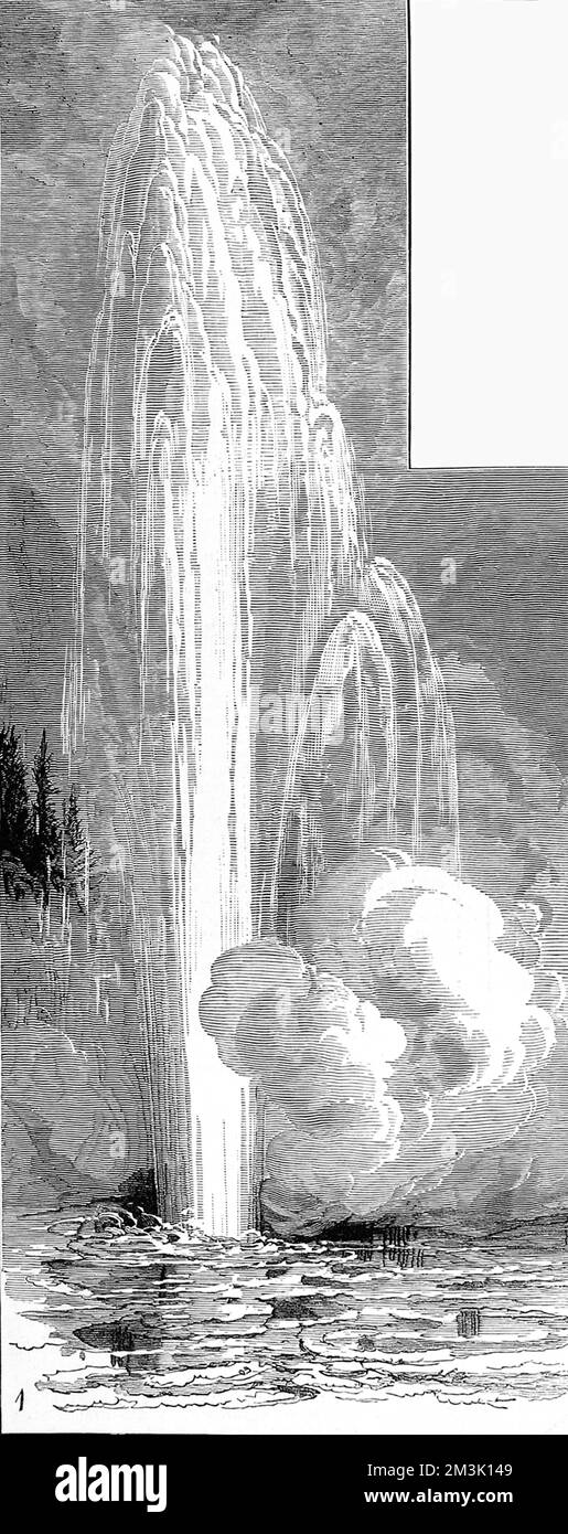 The Grand Geyser, Yellowstone National Park 1883 Stock Photo