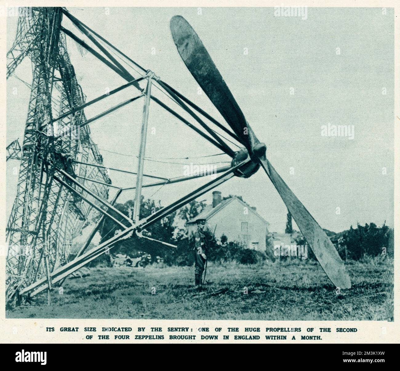Zeppelin Fragments A propeller attached to the wreckage of a German zeppelin Stock Photo ...