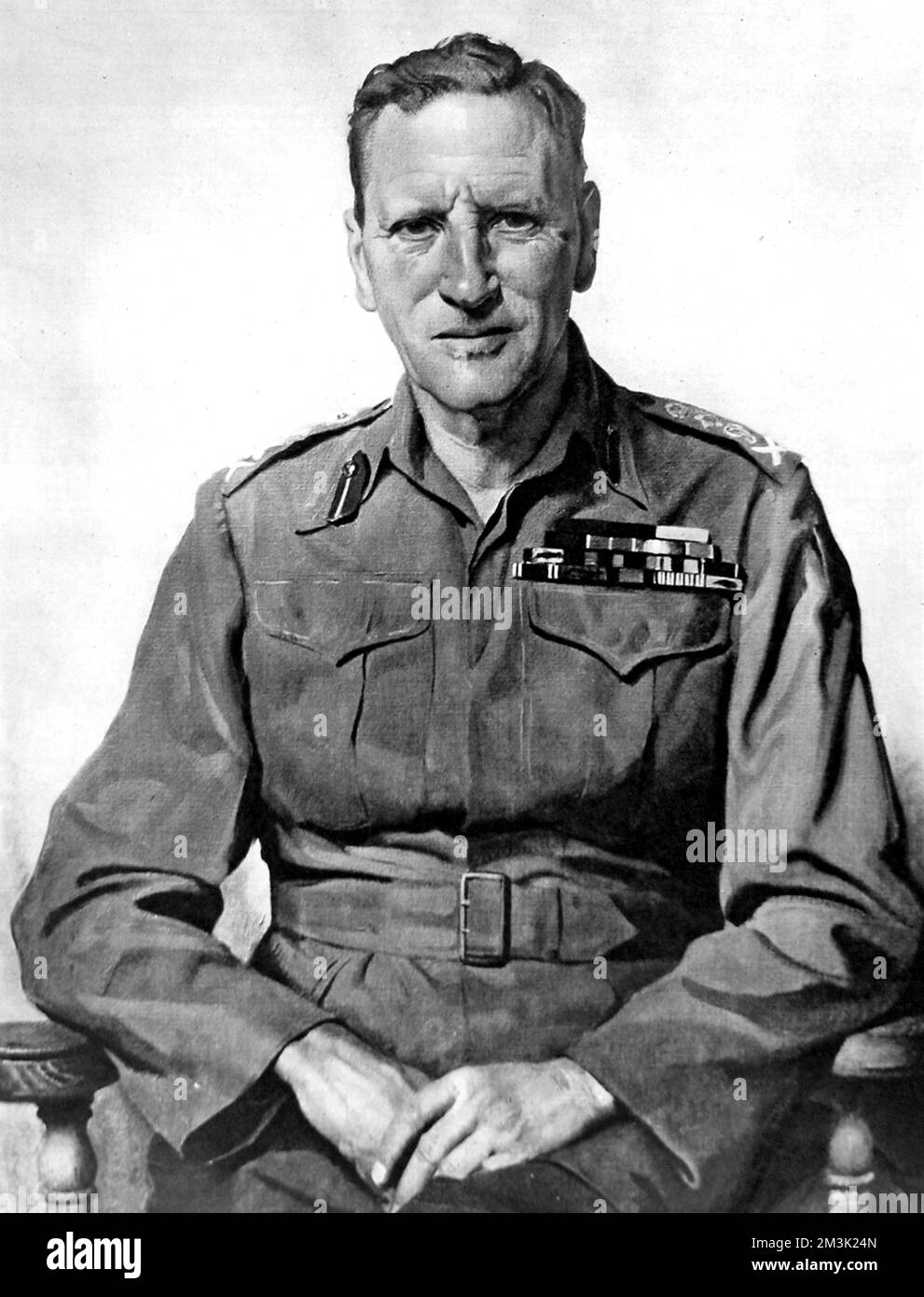 Portrait of Sir Claude John Eyre Auchinleck, the English soldier who was made Field-Marshal in 1946, pictured in 1945 when he was Commander-in-Chief in India.     Date: 1945 Stock Photo
