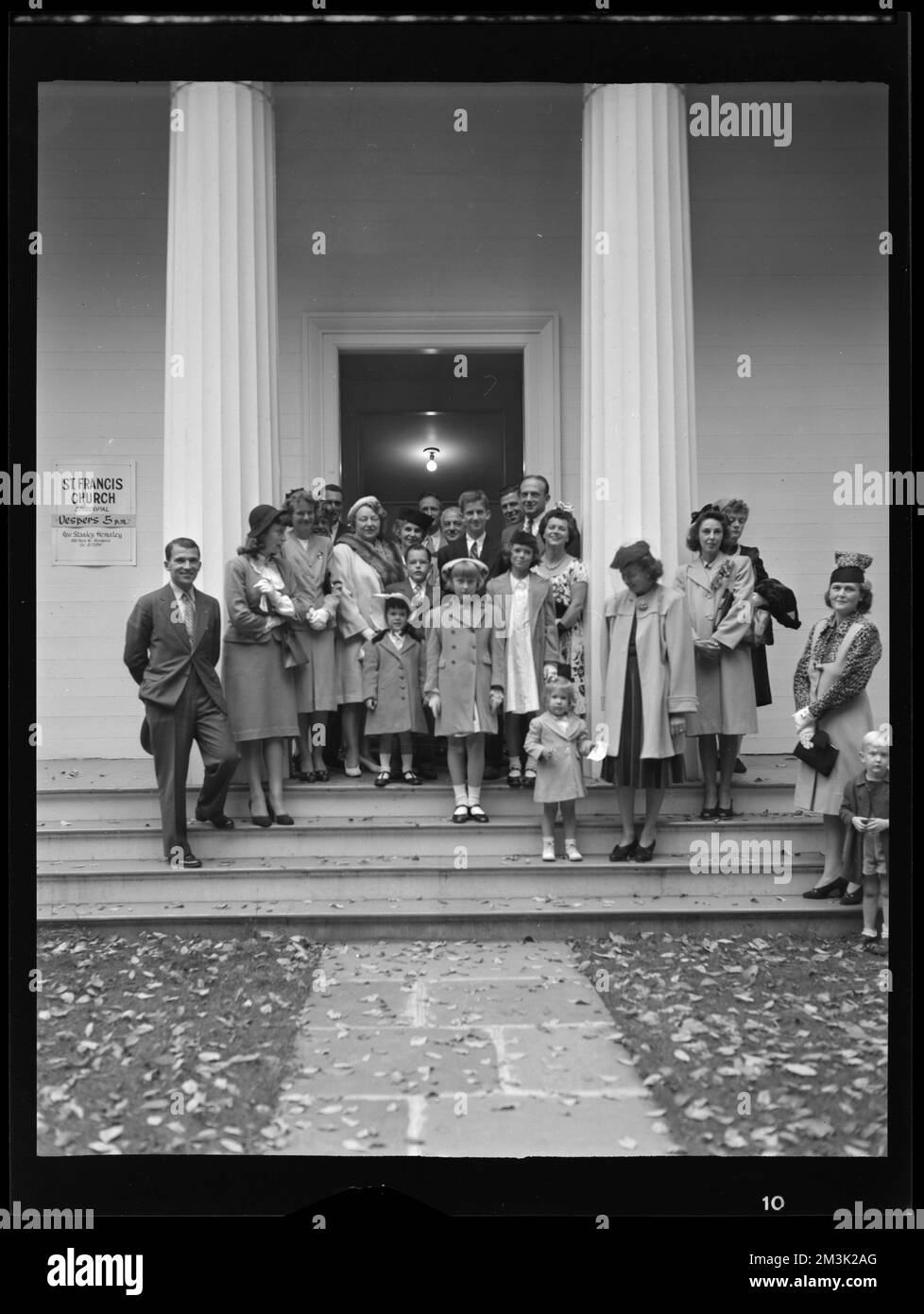 On the steps of St. Francis Episcopal Church, Stamford, Connecticut