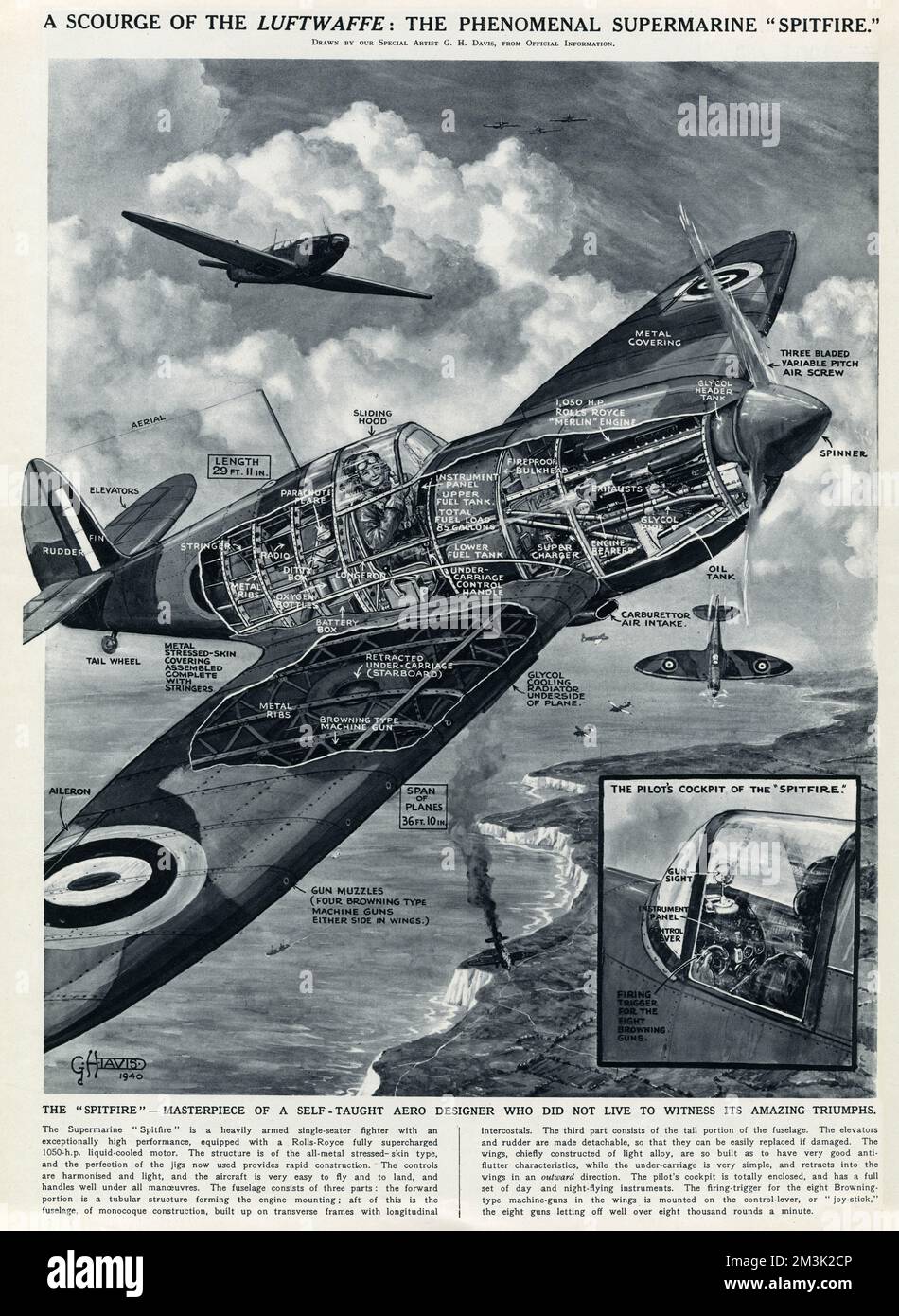 Cutaway Diagram of a Supermarine 'Spitfire' Stock Photo - Alamy