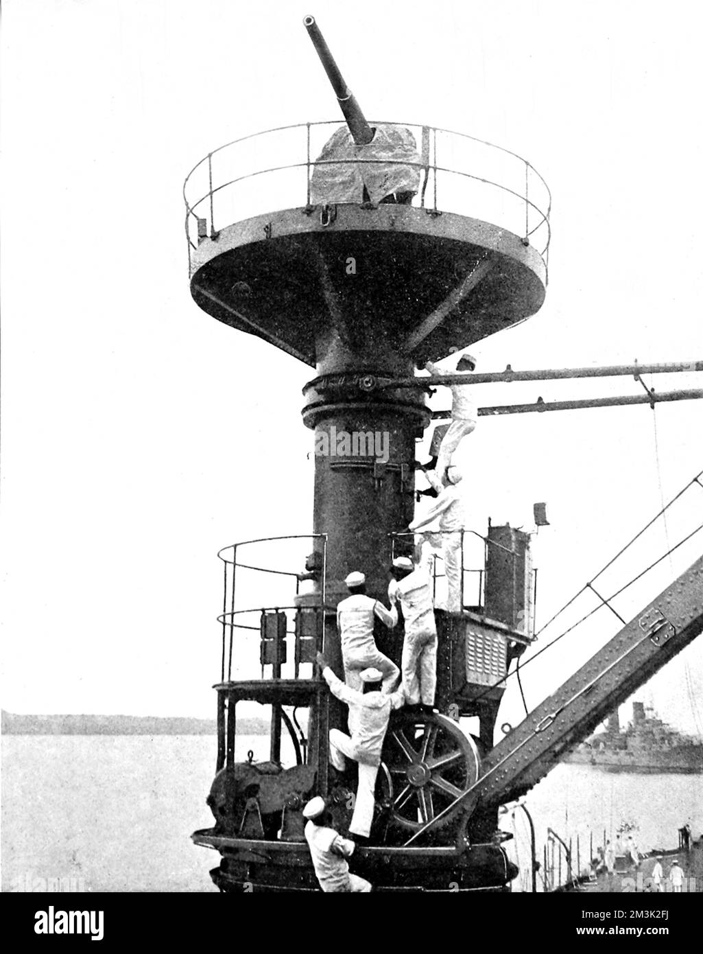 Anti-Aircraft Gun on USS 'Texas', 1916 Stock Photo