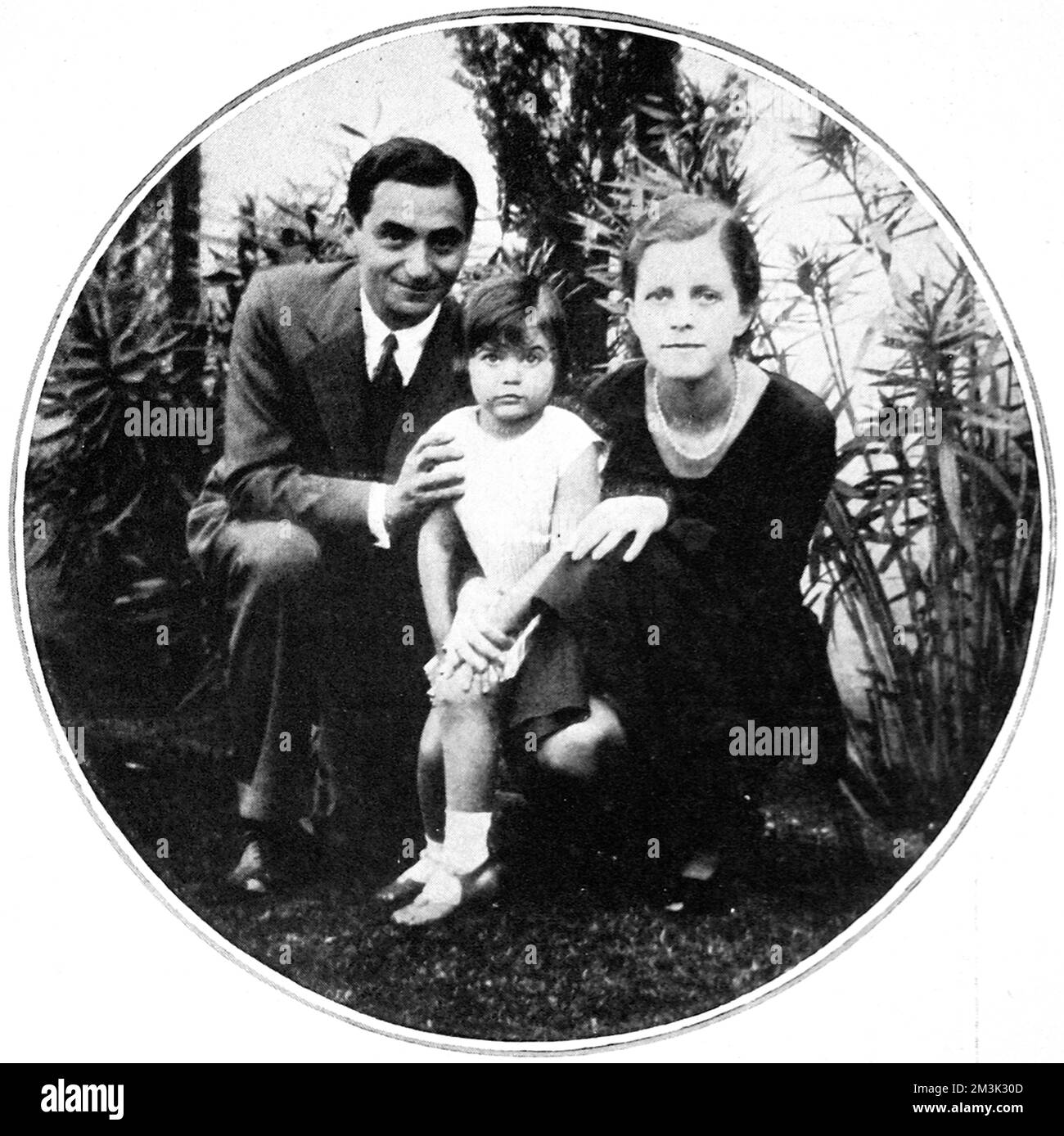 Irving Berlin (1888 - 1989), the American composer, with his wife (formerly Miss Ellen Mackay) and daughter, Mary Ellen, in 1930.  1930 Stock Photo