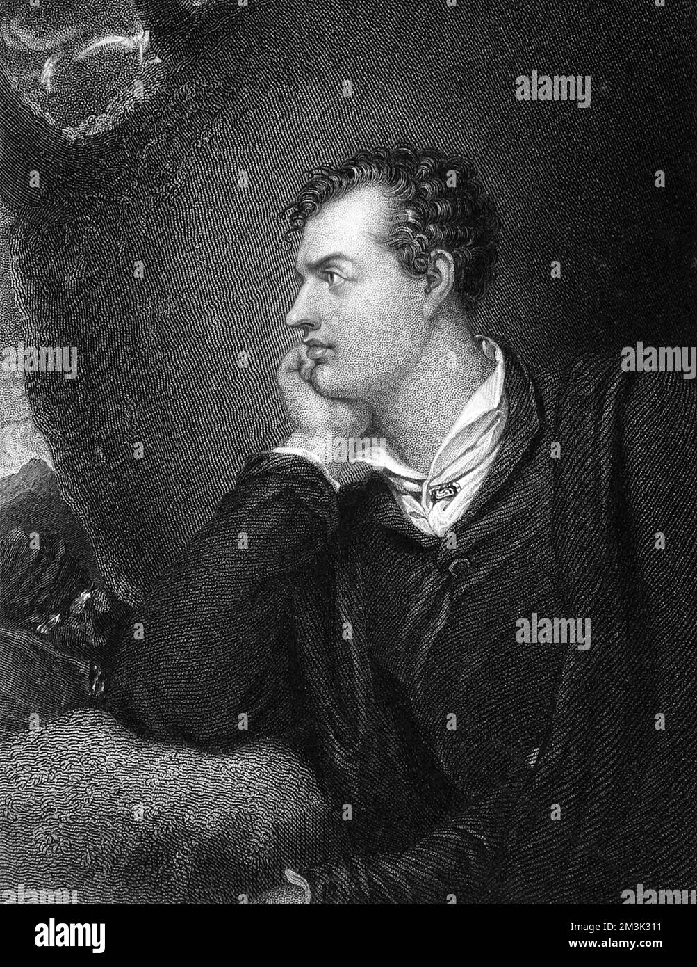 George Gordon, 6th Baron Byron of Rochdale (1788 - 1824), better known as Lord Byron, the English poet.  1829 Stock Photo