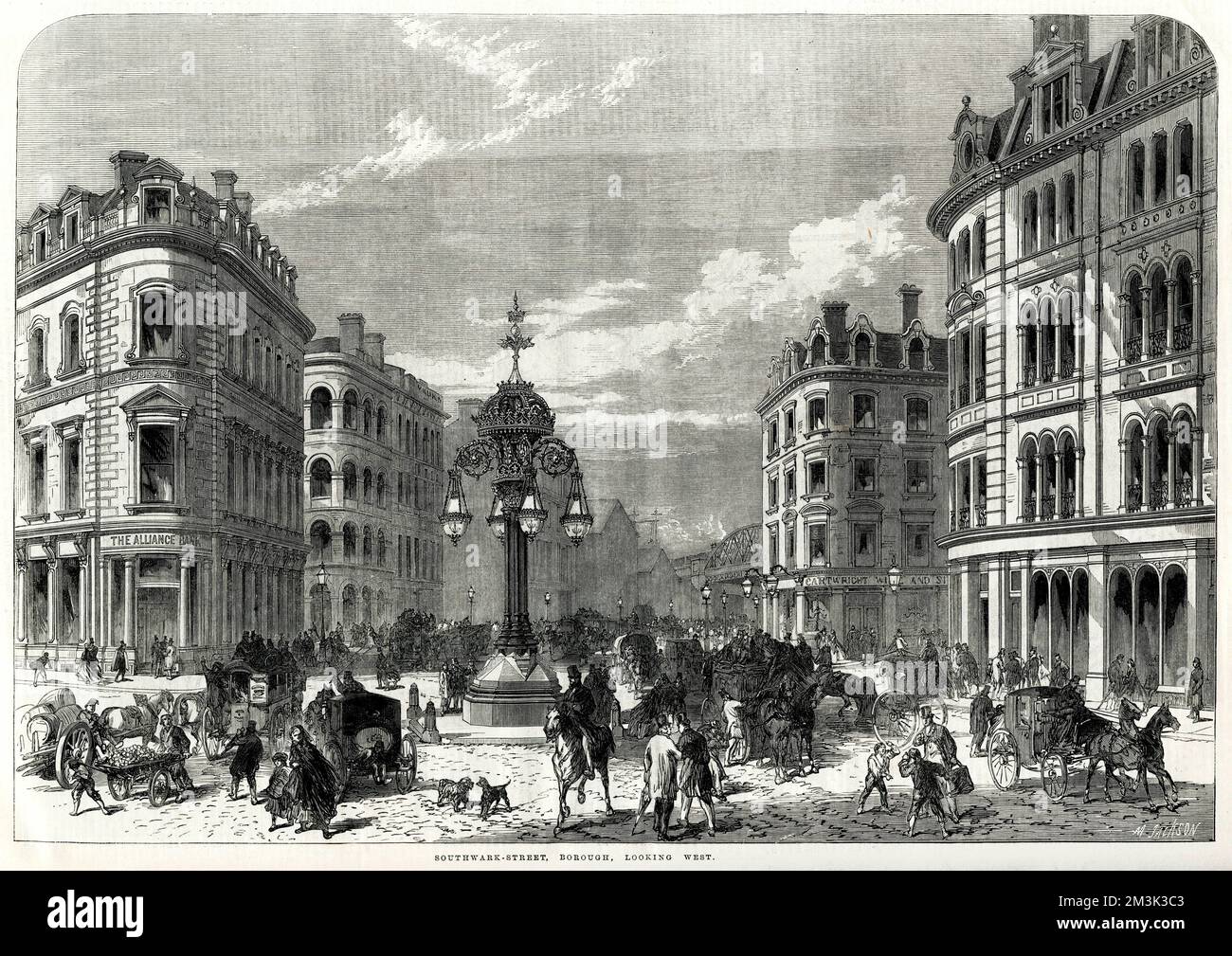 Junction of Southwark Street, Borough, London. 1865 Stock Photo Alamy