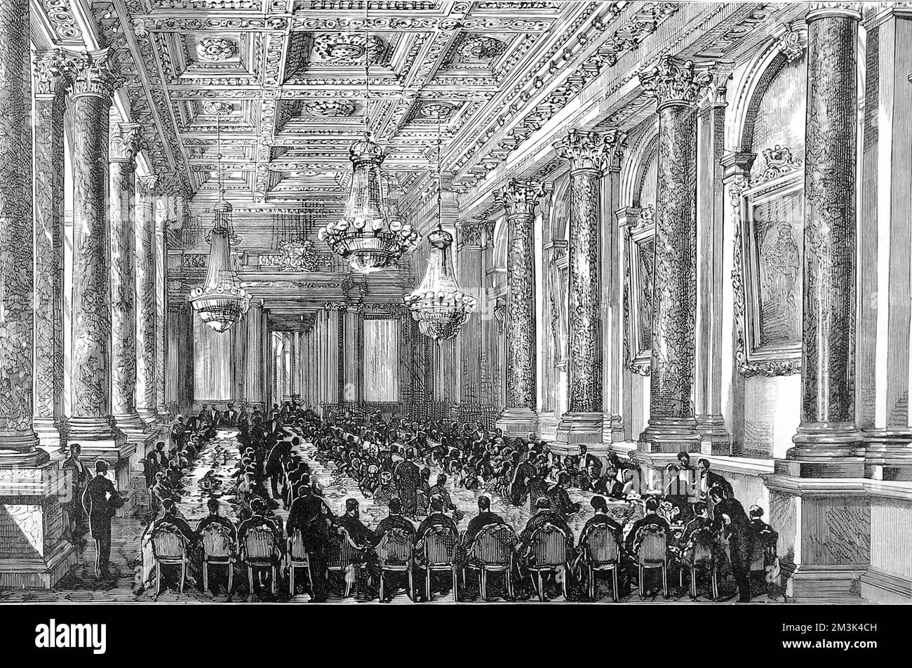 Interior of Goldsmith's Hall, London 1884 Stock Photo - Alamy