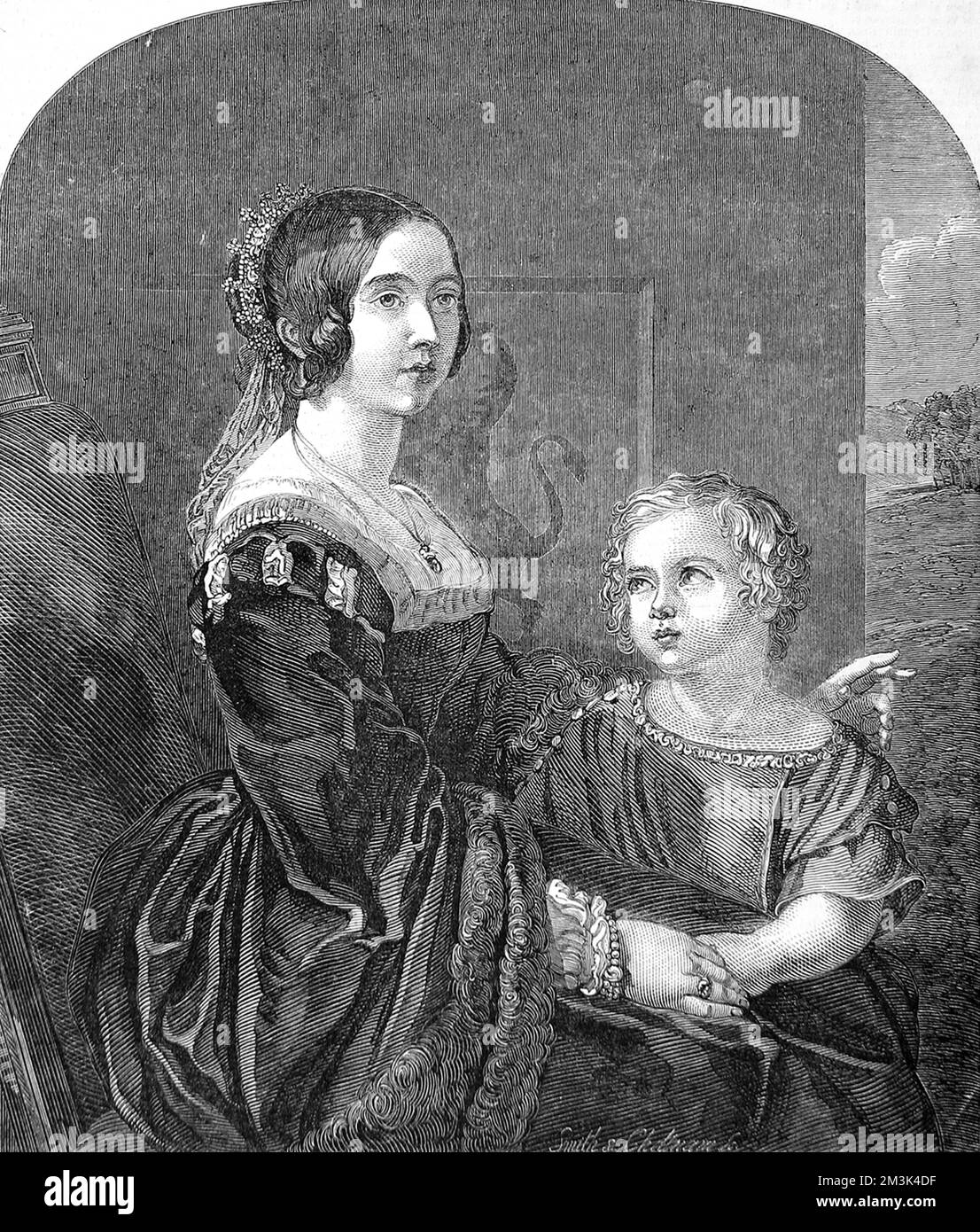 Queen Victoria together with her eldest son and heir, Albert Edward, Prince of Wales, later