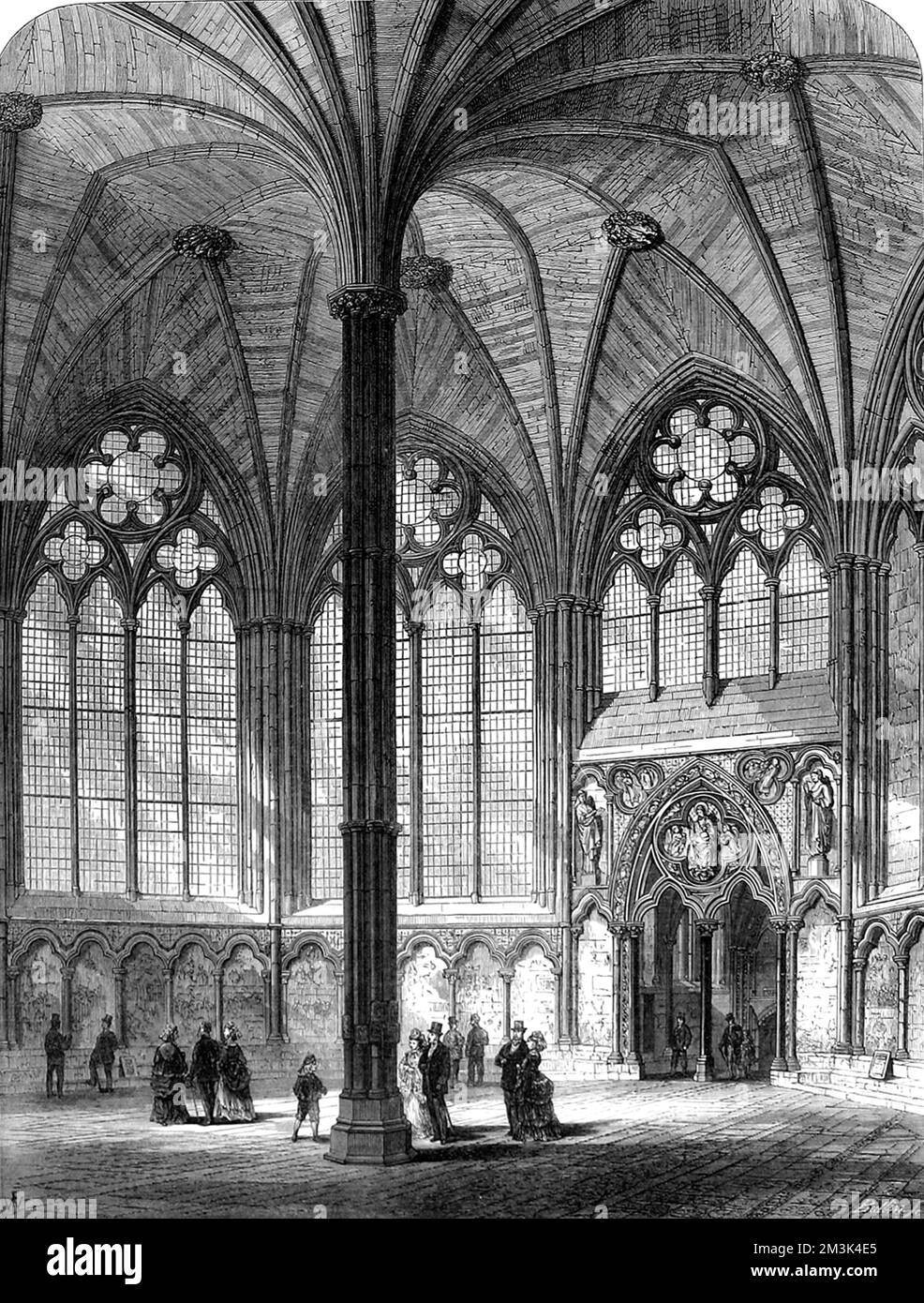 Interior of the Chapter House of Westminster Abbey, in 1873, when it