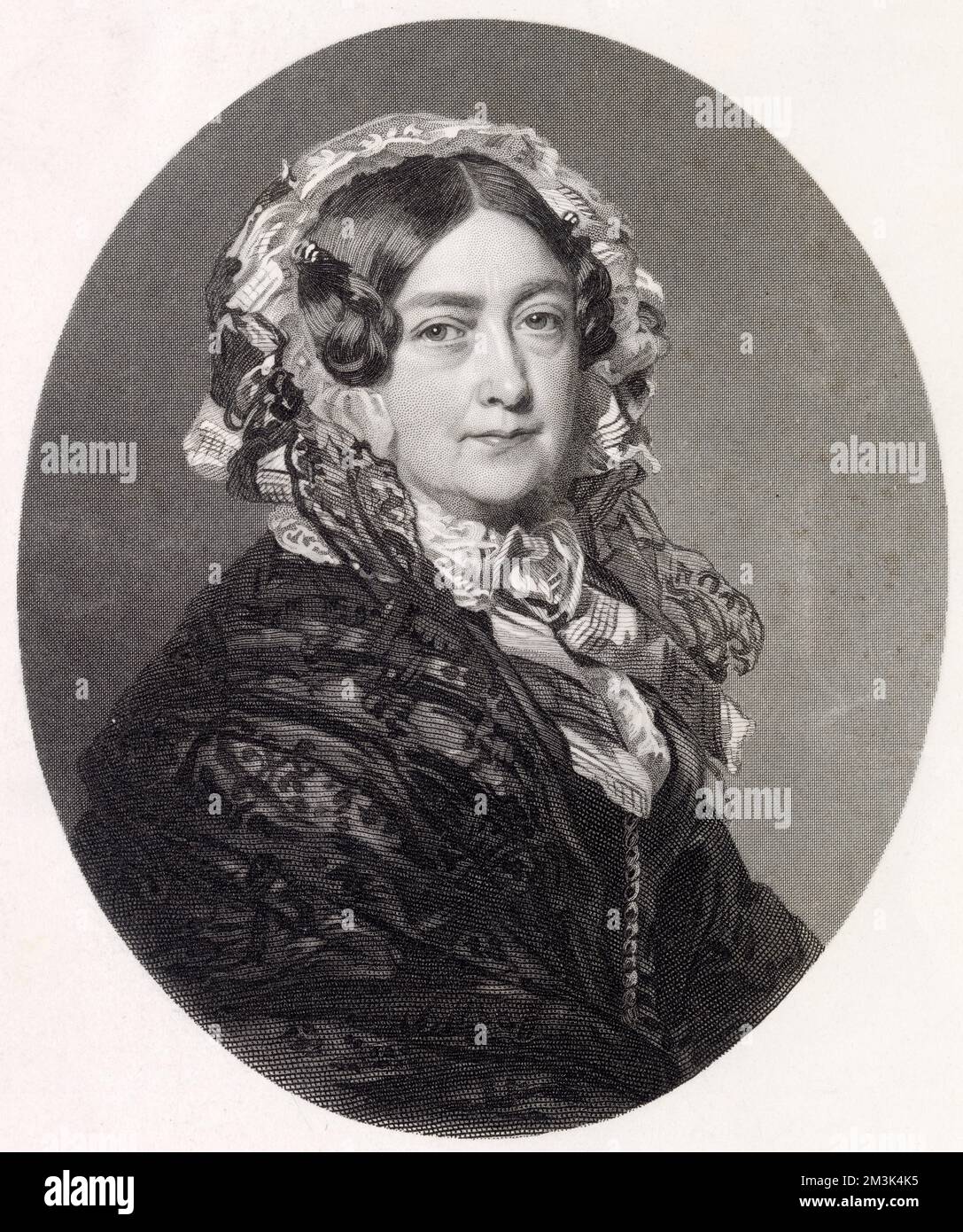 H.R.H. The Duchess of Kent, mother of Queen Victoria. Formerly Victoria of Saxe-Coburg, she was the widowed sister of Leopold of Saxe-Coburg who had himself been widowed in 1817 when Princess Charlotte, George IV's heir, had died in childbirth. The event led to the infamous 'race for wives' among George III's sons and it was Victoria, following her marriage to the Duke of Kent who was the first to produce a female heir to the British throne in 1819. Stock Photo