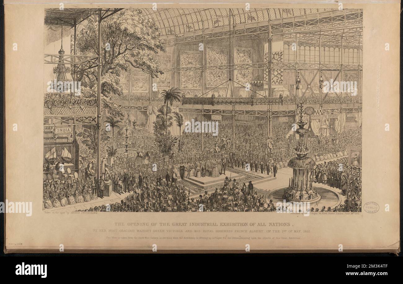 The opening of the Great Industrial Exhibition of all nations , Crowds ...