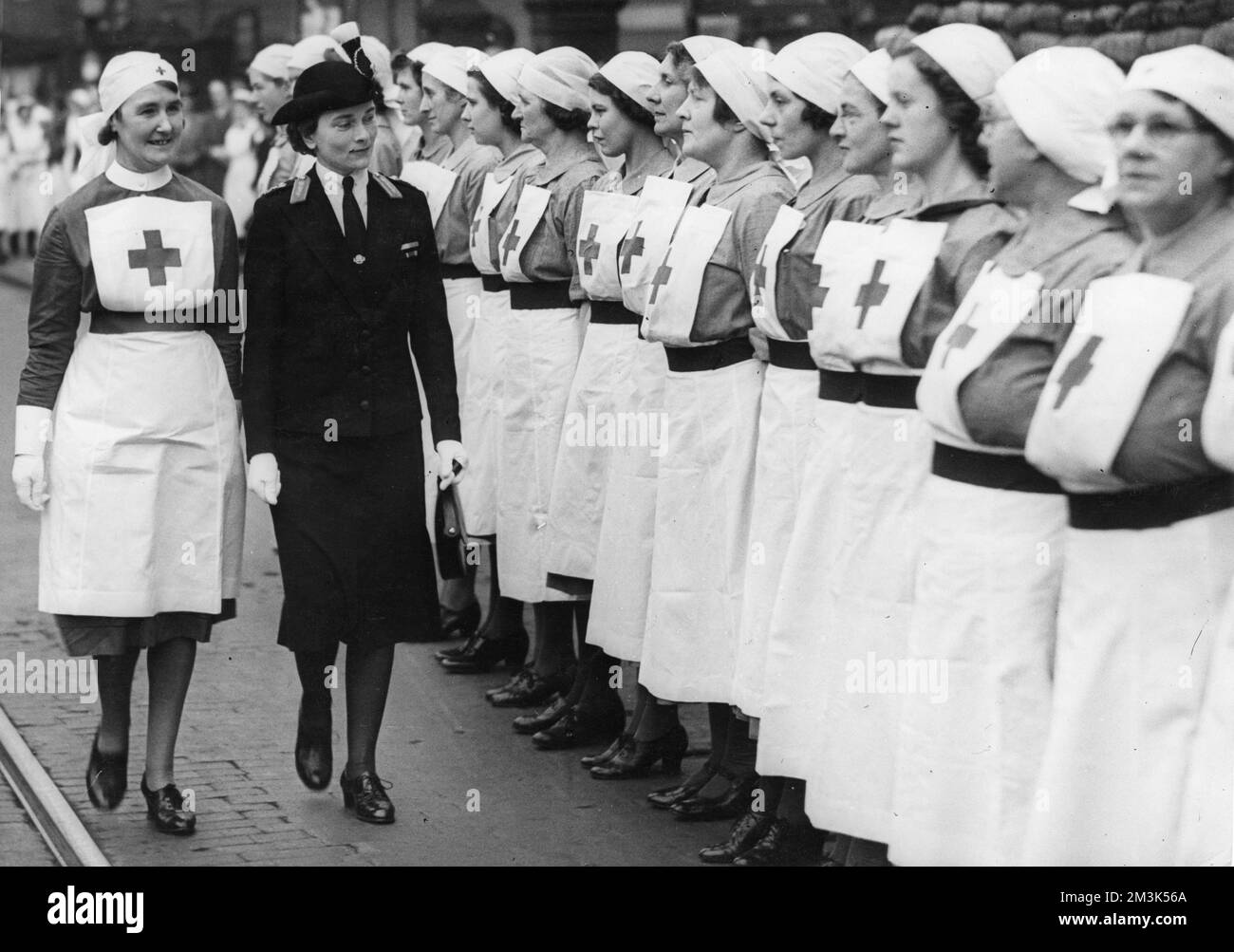 The Duchess of Gloucester (1901-2004), in the uniform of deputy commander-in-chief of the order of St. John of Jerusalem.  Formerly Lady Alice Montagu Douglas-Scott, she married George V's third son, Henry, Duke of Gloucester in 1935.  She became Princess Alice, Duchess of Gloucester on the death of her husband to distinguish her from the present Duchess. Stock Photo