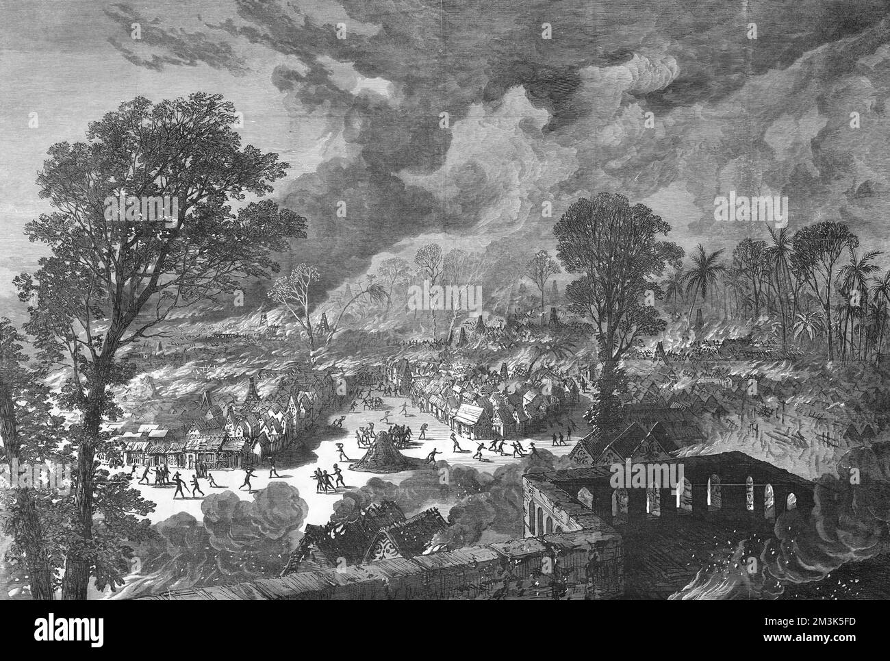 The Ashanti War (1873-74) - The burning of Kumasi Stock Photo - Alamy