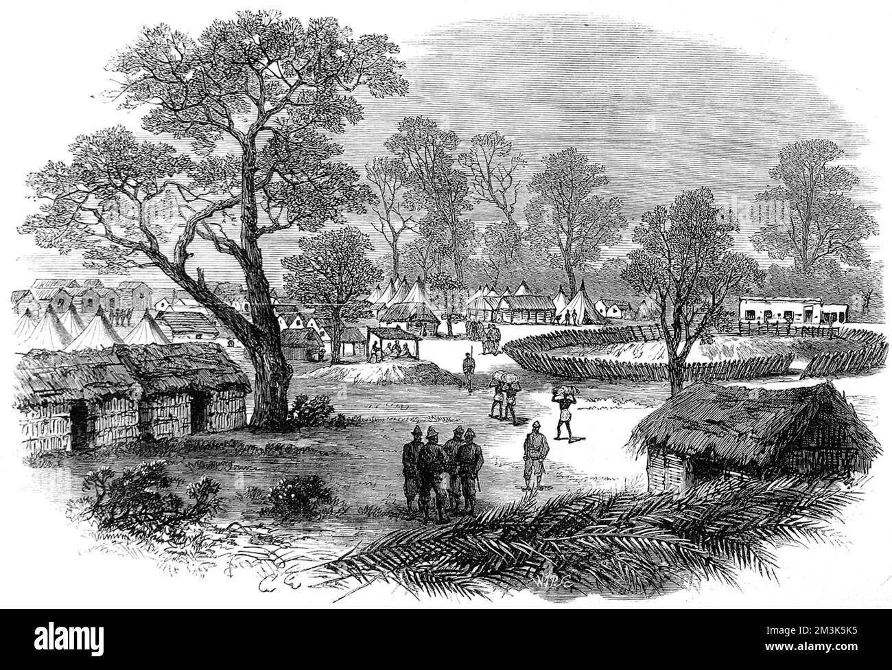 The Camp at Dunquah, Gold Coast, 1874 Stock Photo