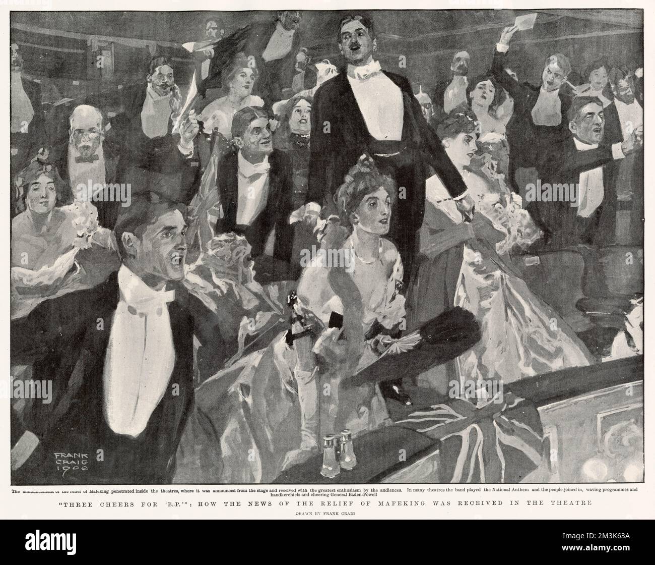 Theatre-goers elebrating the Relief of Mafeking, London, Stock Photo
