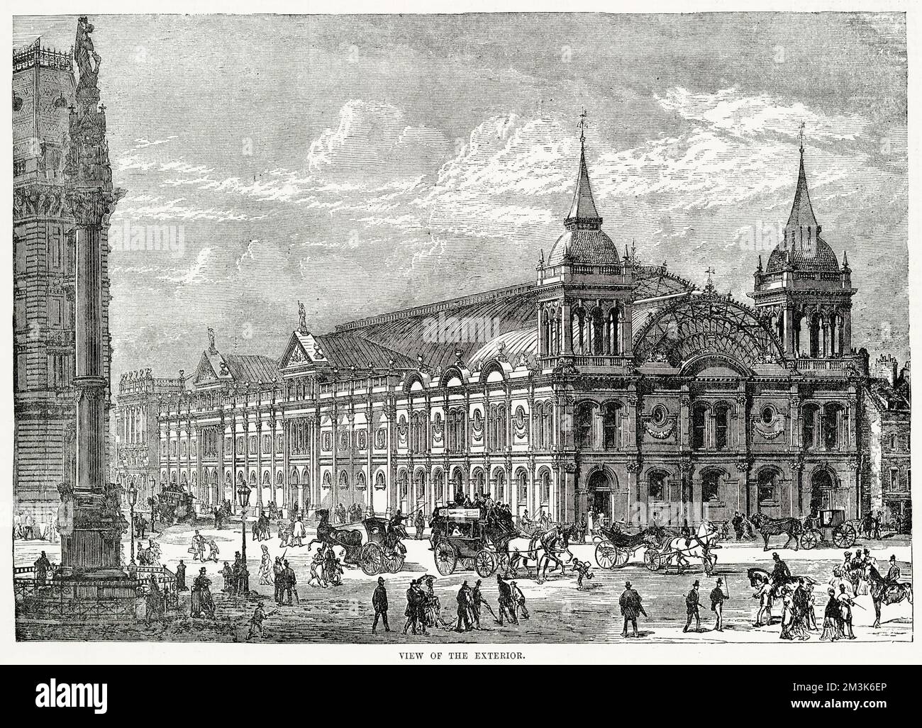 Exterior of the Royal Aquarium and Winter Garden in Westminster, London, a place for entertainment, performance and sport, opening on the 22nd January 1876. Stock Photo