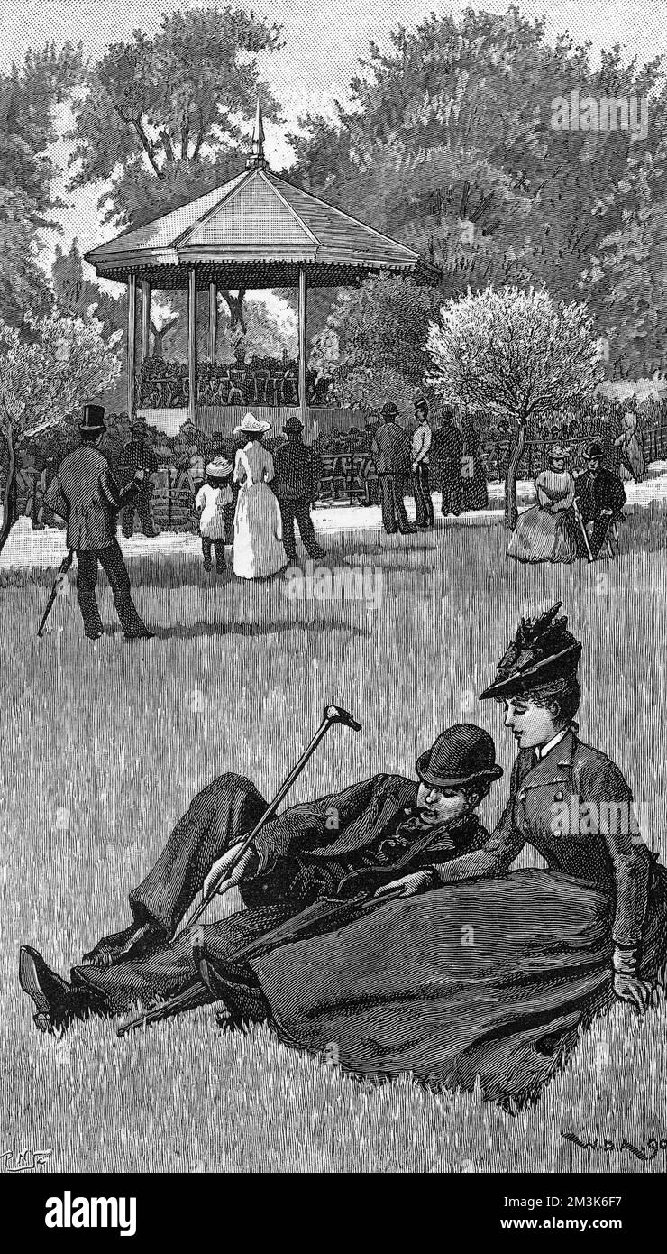 Bandstand in Regent's Park, London.  1899 Stock Photo