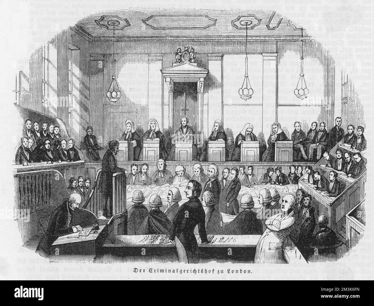 Central Criminal Court, Old Bailey, London 1843 Stock Photo