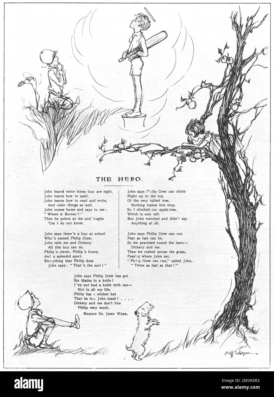 A colour illustration from Cecil Aldin's 'Woggles Series', showing two