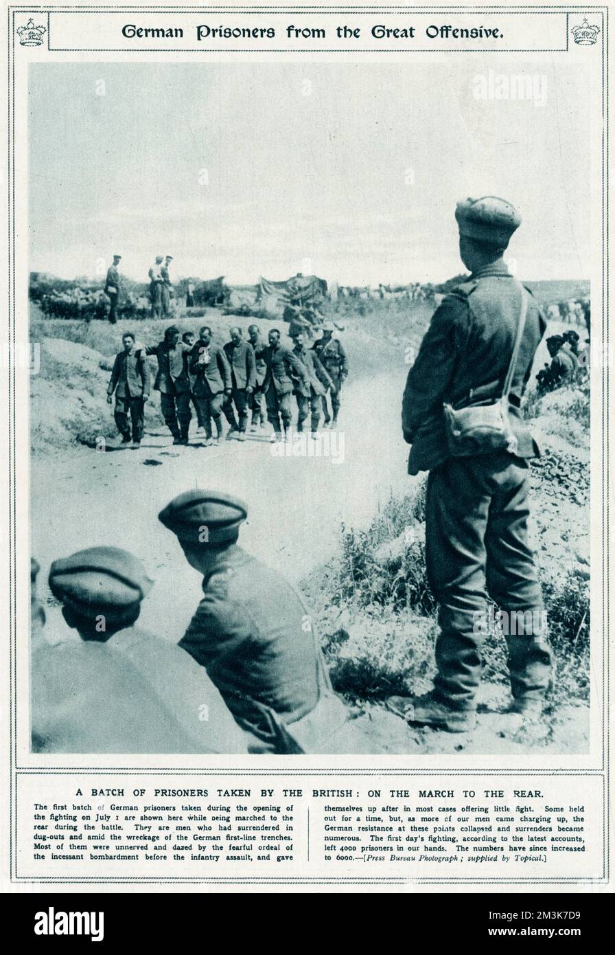 German Prisoners of War 1916 Stock Photo