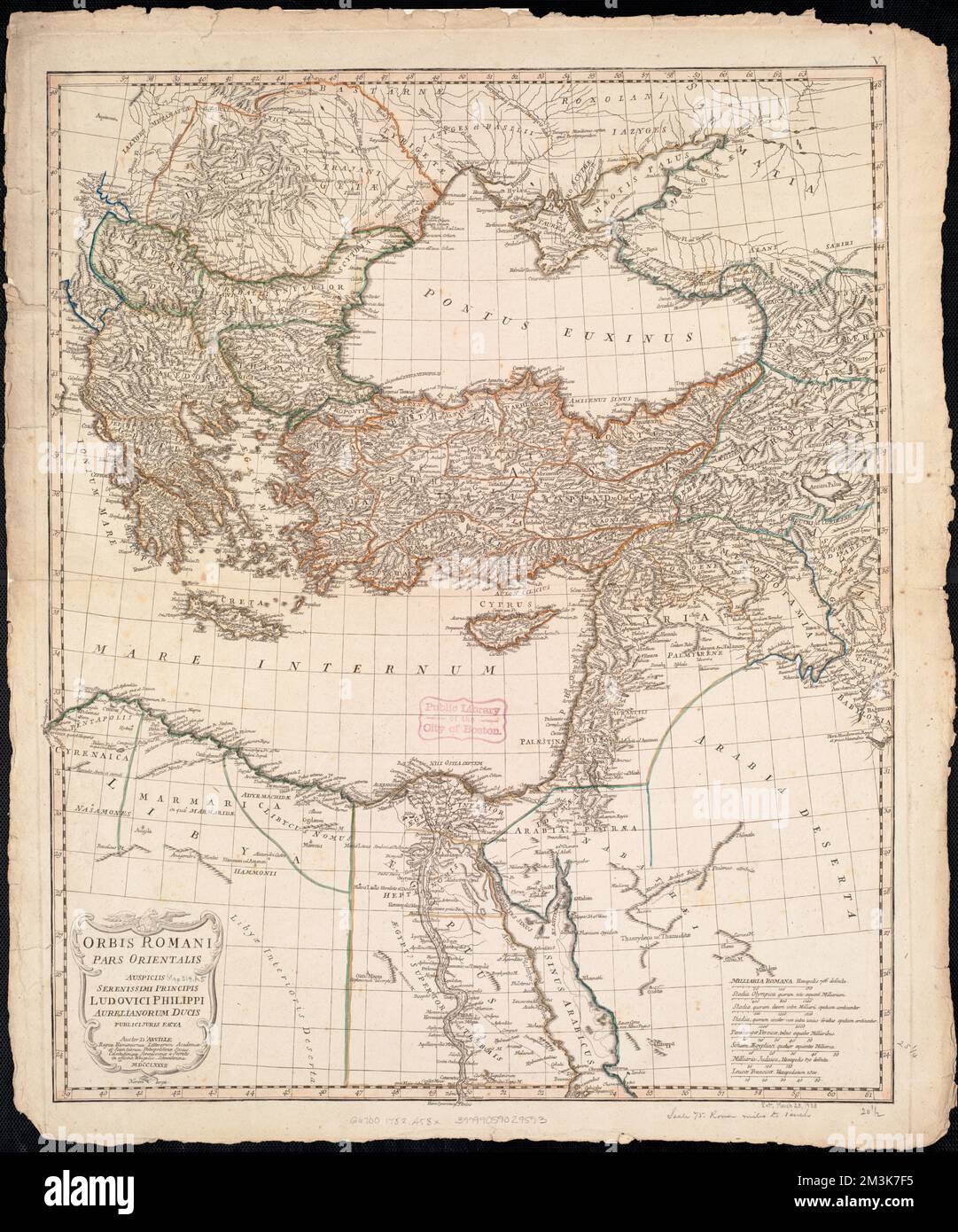 Orbis Romani pars orientalis : auspiciis serenissimi principis Ludovici Philippi Aurelianorum ducis publici juris facta , Rome, Maps, Early works to 1800 Norman B. Leventhal Map Center Collection Stock Photo