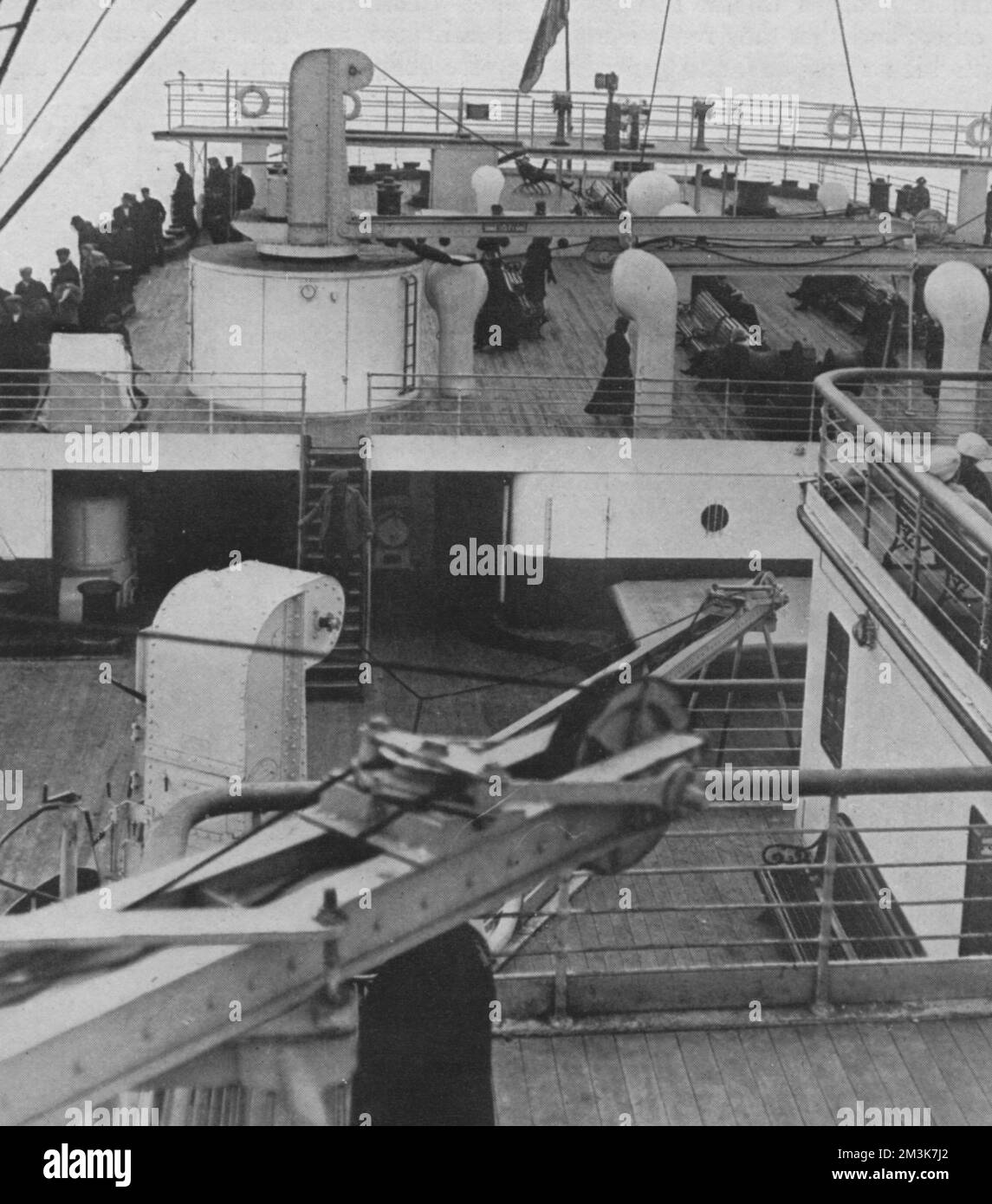 View of the second and third class quarters on board the Titanic.     Date: 4th May 1912 Stock Photo