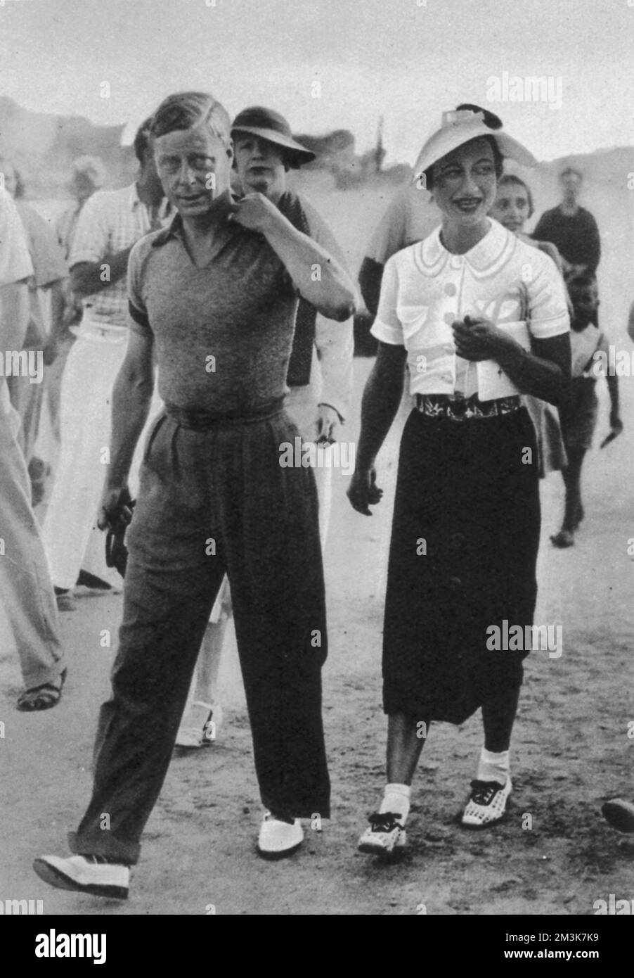 A photograph of the Prince of Wales and Wallis Simpson near Split, during the royal cruise down the Damatian coast in 1935.   Prince Edward had to abdicate the throne in order to marry divorcee Wallis Simpson.  12th December 1936 Stock Photo
