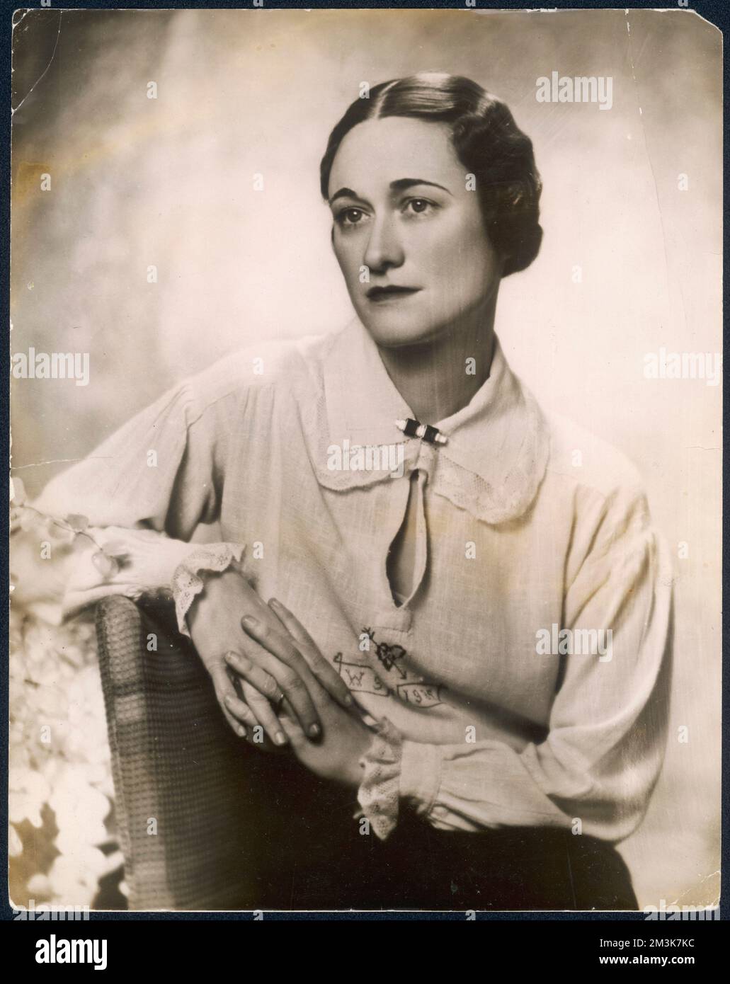 Bessie Wallis Warfield Simpson, later Duchess of Windsor (1896 - 1986), American socialite. Born in Blue Ridge Summit, Pennsylvania, she divorced her second husband, Ernest Simpson in order to marry Edward VIII who abdicated the throne in December 1936 to marry her. Stock Photo