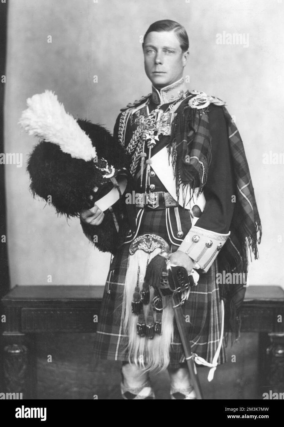 Prince Edward of Wales (1894-1972), later King Edward VIII and Duke of Windsor dressed in the uniform of the Seaforth Highlanders. Stock Photo