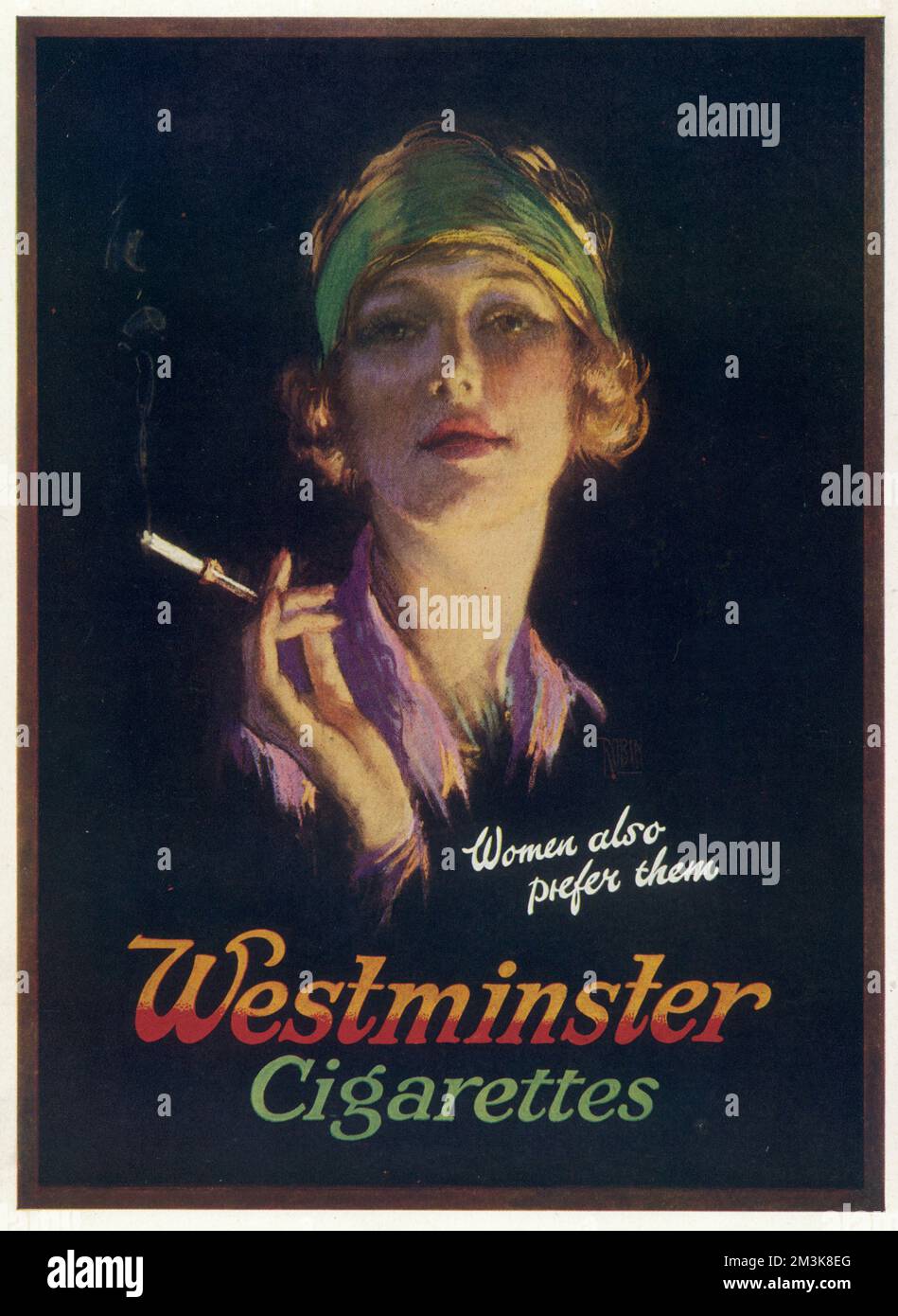 This advert is trying to appeal to the female smoker.  1928 Stock Photo