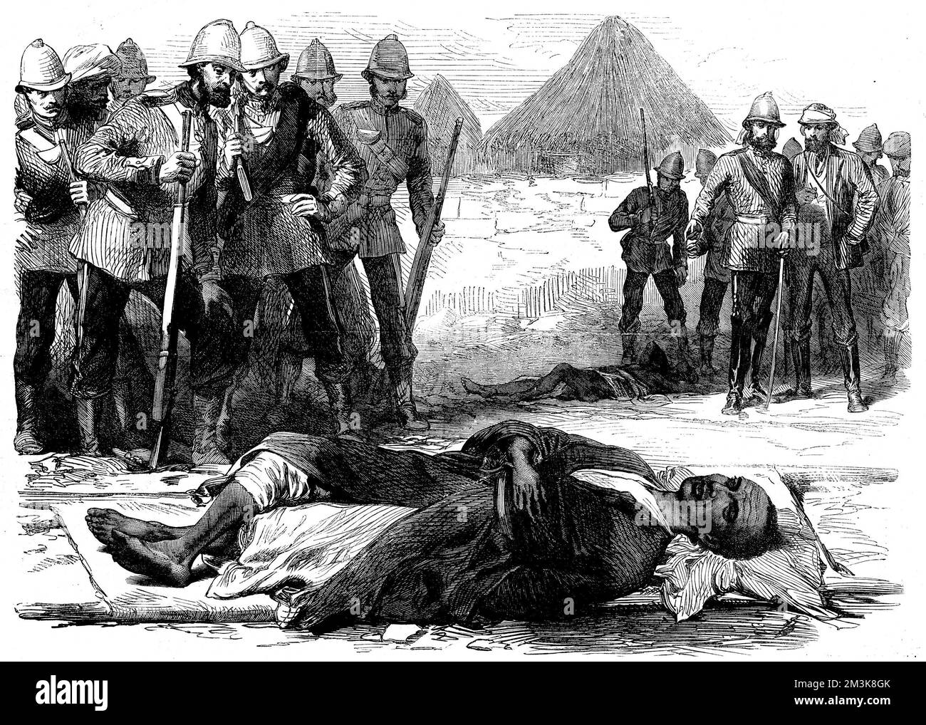 The British 1868 Expedition to Abyssinia was a punitive expedition against King Theodore, after he had imprisoned missionaries and representatives of the British. After the British had defeated the Abyssinian Army at Islamgee, King Theodore shot himself in the fortress of Magdala. Stock Photo