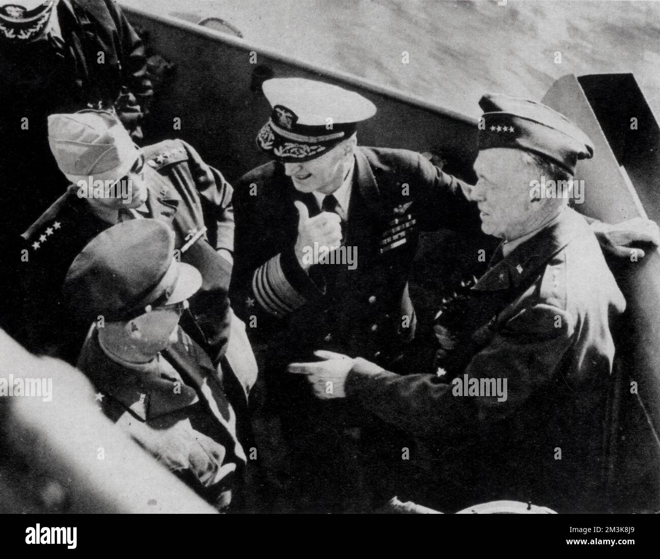 General Dwight Eisenhower, General Henry Arnold, Admiral Ernest King and General George Marshall     Date: P Stock Photo
