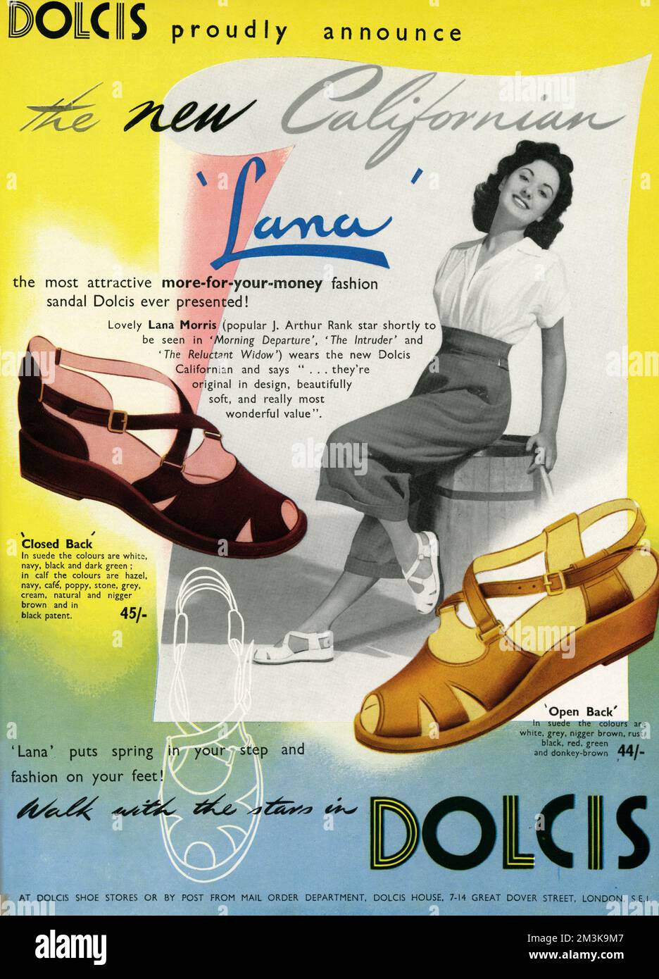 Dolcis proudly announce the new 'Californian 'Lana'.     Date: 1950 Stock Photo