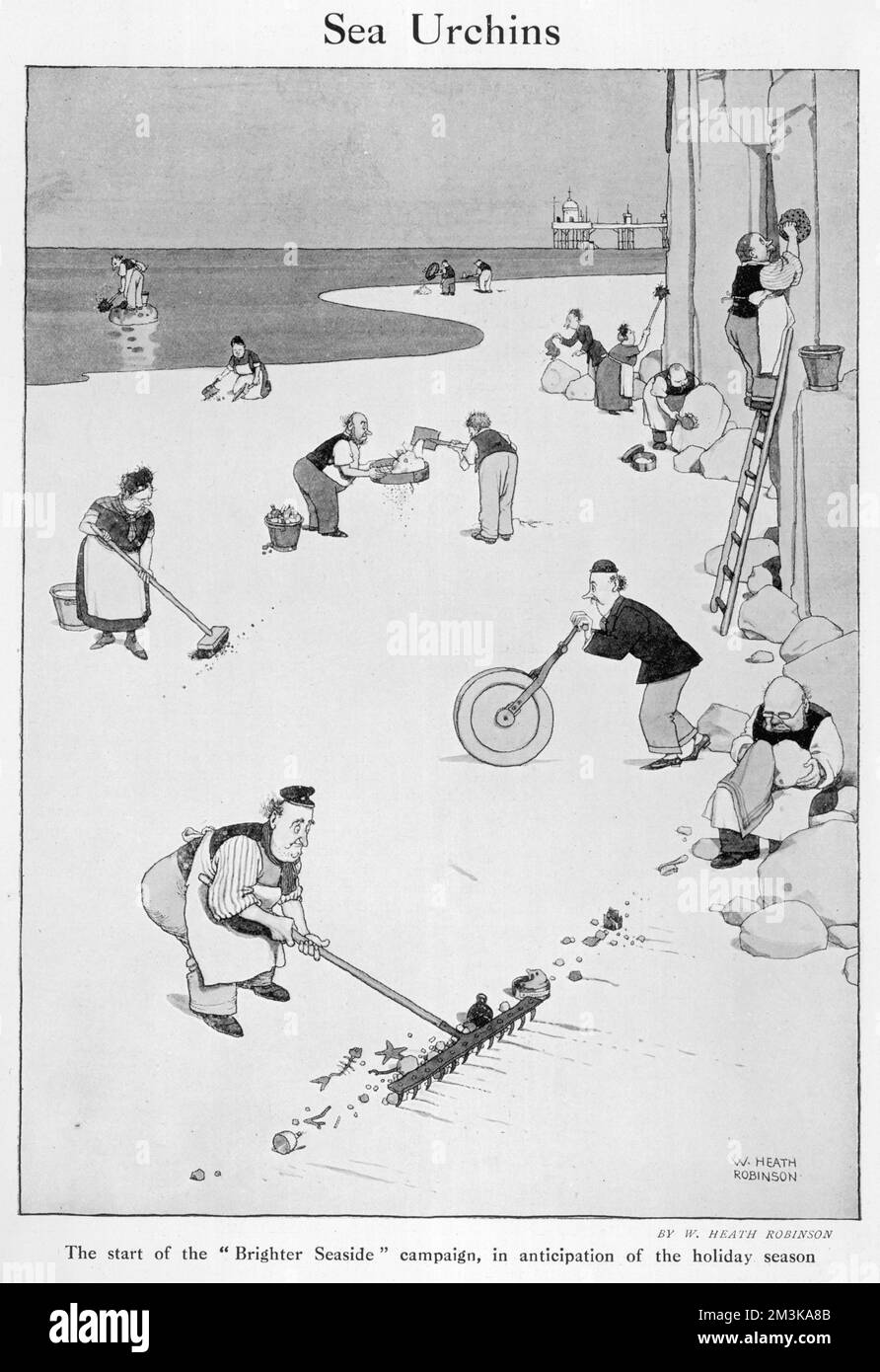 Sea urchins by William Heath Robinson Stock Photo